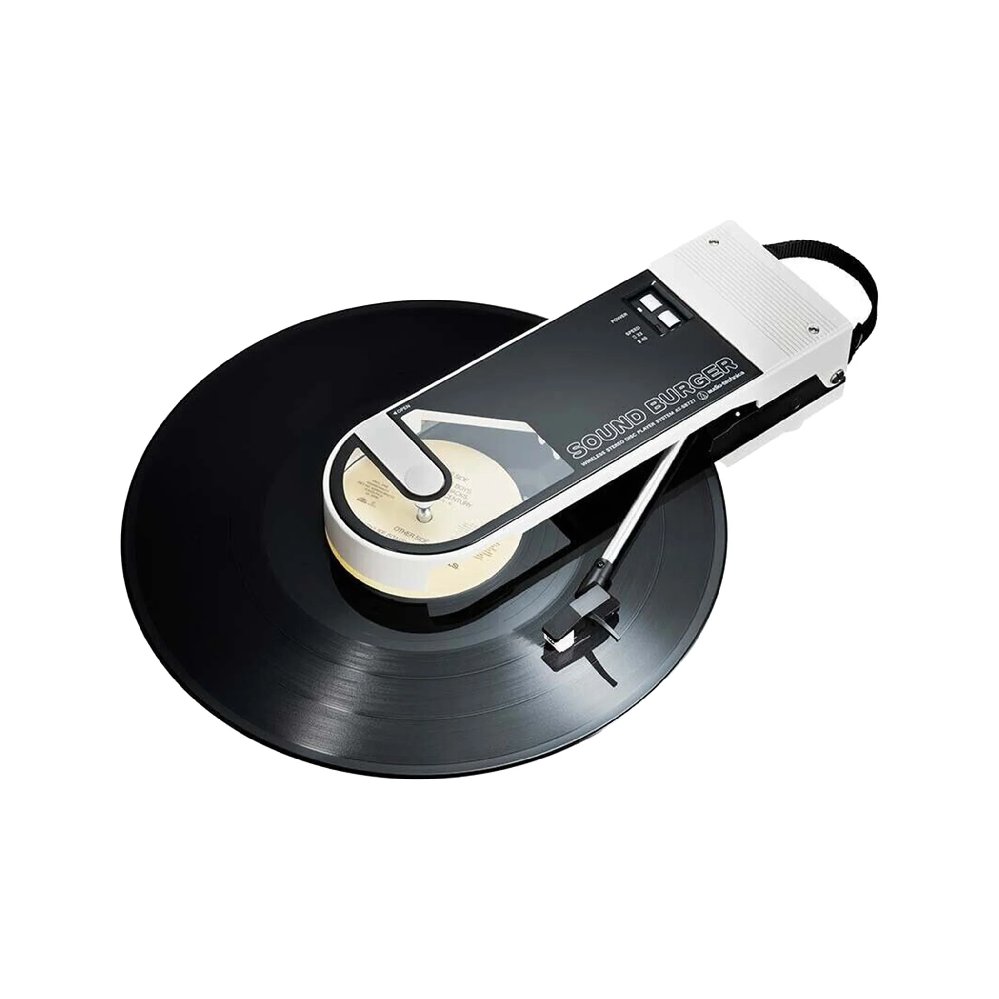Audio-Technica AT-SB727-WH Sound Burger Portable Turntable w/ AT-SBC1-WH Sound Burger Storage Case - Image 2