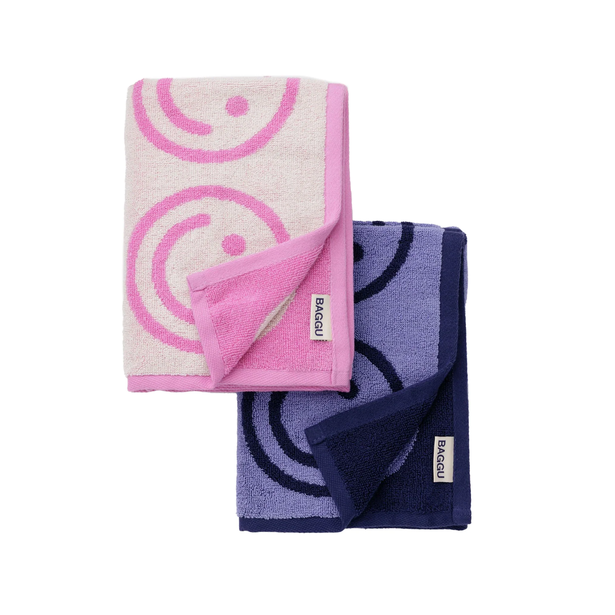 Baggu Hand Towel, Happy Pink Blue, Set of 2