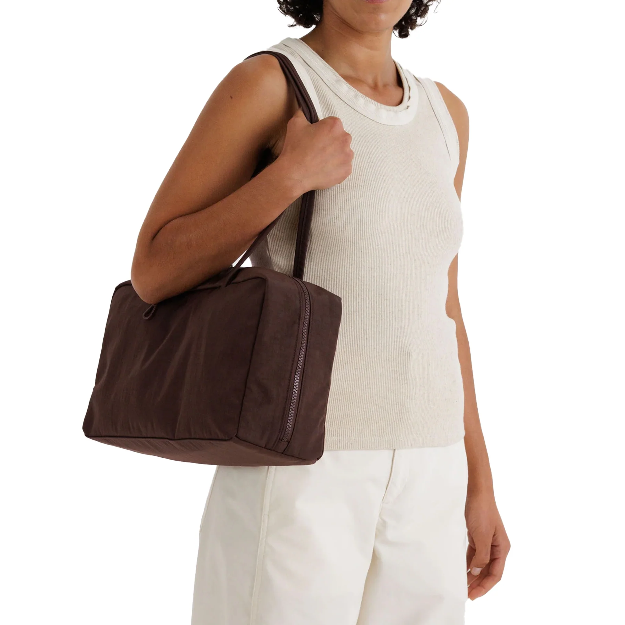 Baggu Medium Nylon Bowler Bag, Coffee - Image 2
