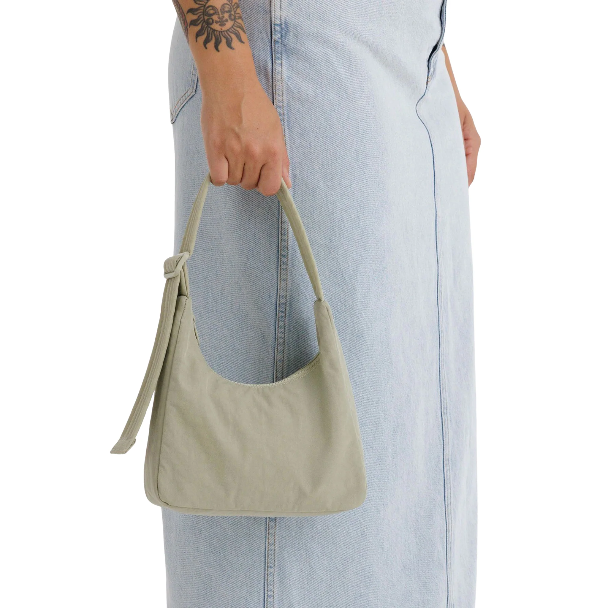 Baggu Mini Nylon Shoulder Bag, Celadon - Image 2