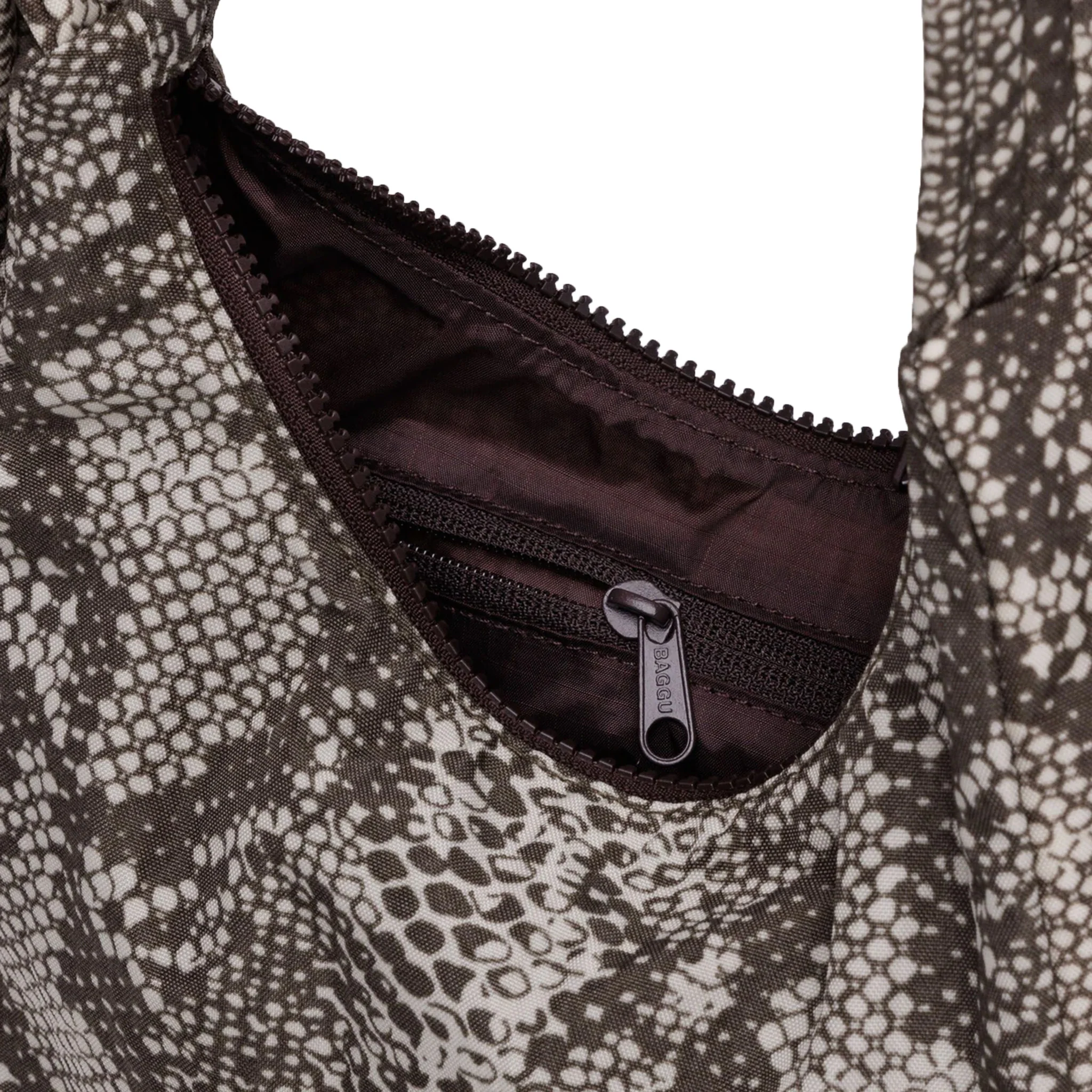 Baggu Mini Nylon Shoulder Bag, Snakeskin - Image 3