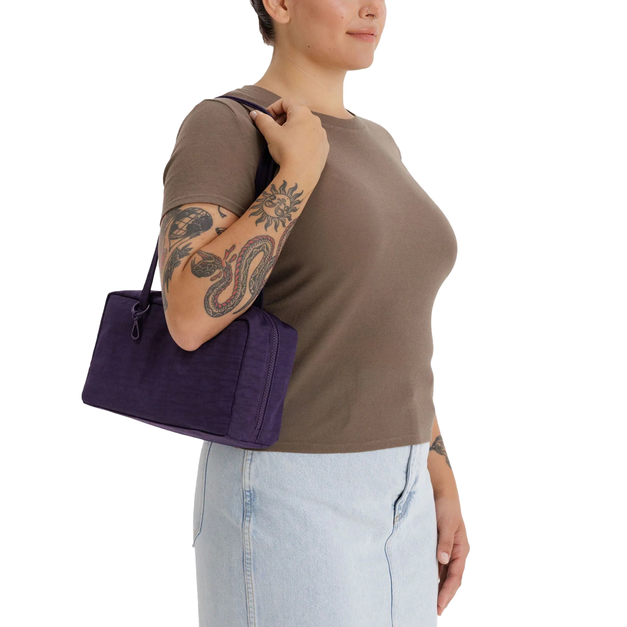 Baggu Nylon Bowler Bag, Fig - Image 2