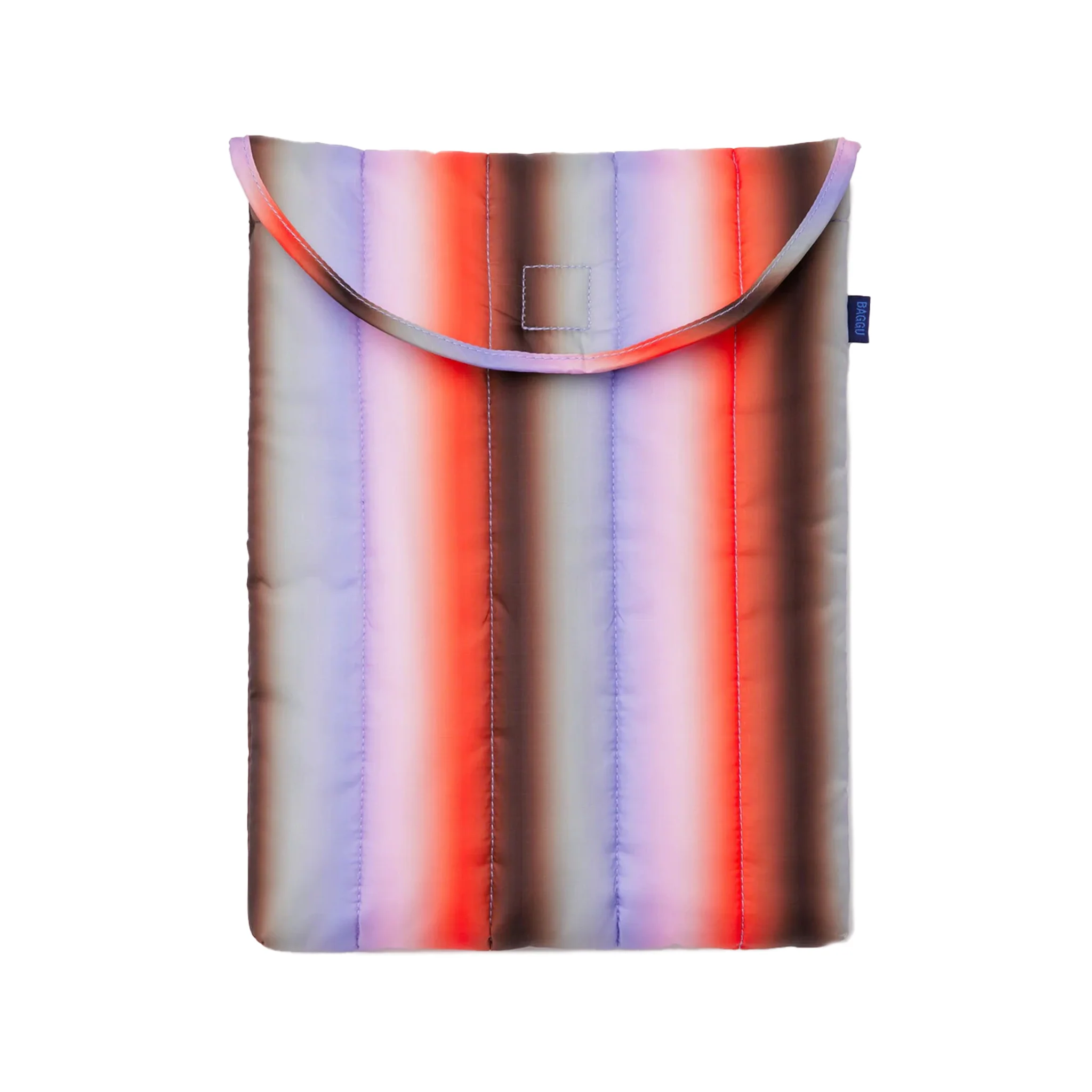 Baggu Puffy 13/14 inch Laptop Sleeve, Gradient Stripe Poppy & Lilac