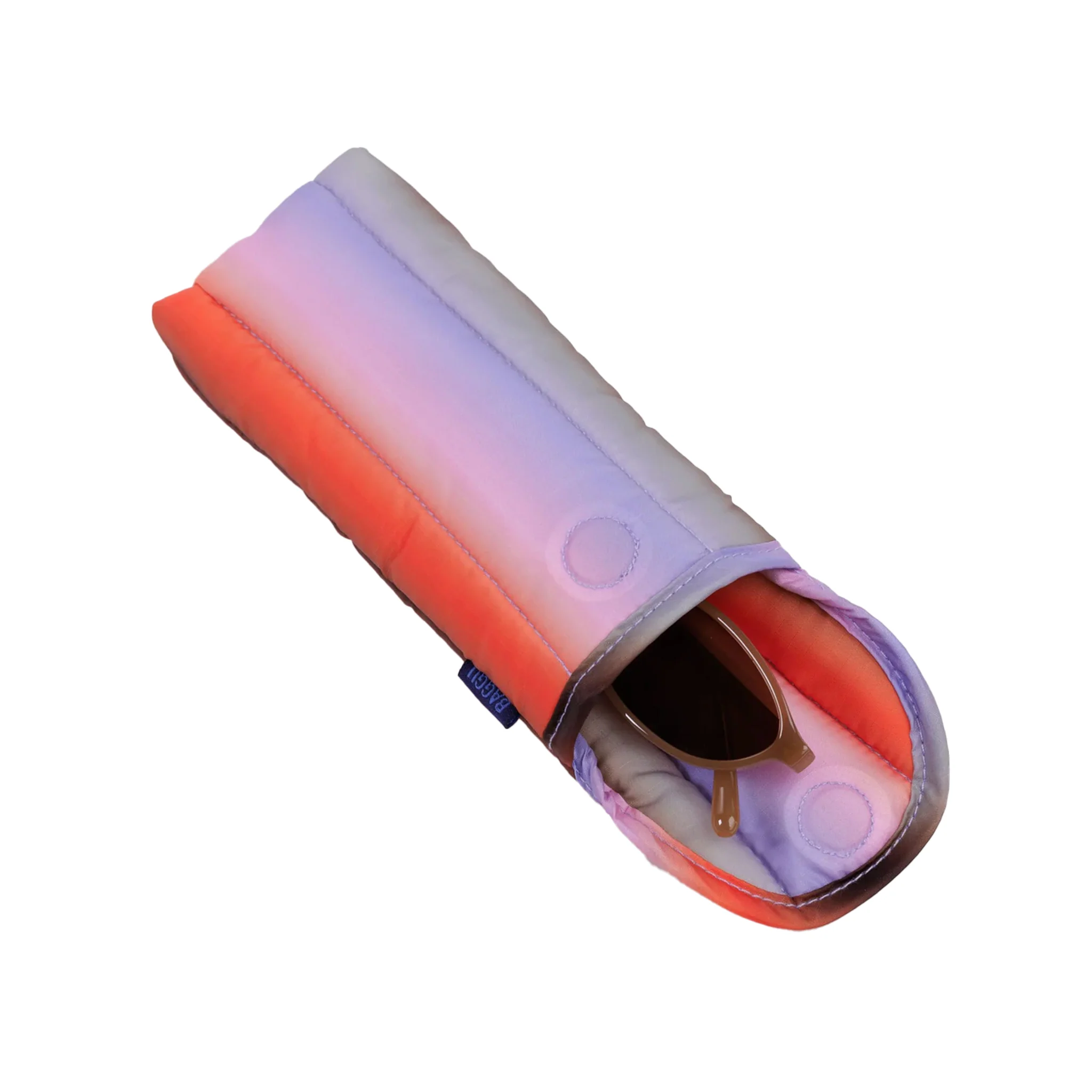 Baggu Puffy Glasses Sleeve, Gradient Stripe Poppy & Lilac - Image 2