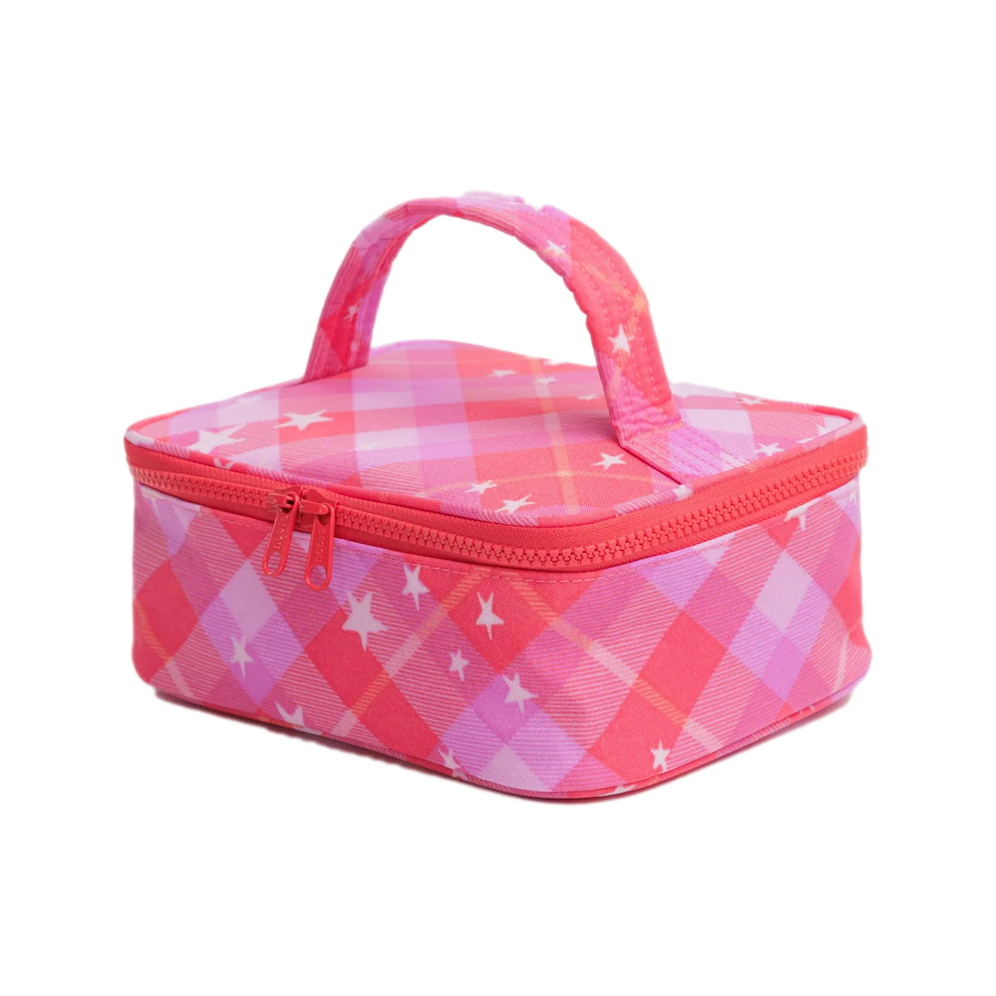Baggu Small Cosmetic Case, Pink Star Plaid