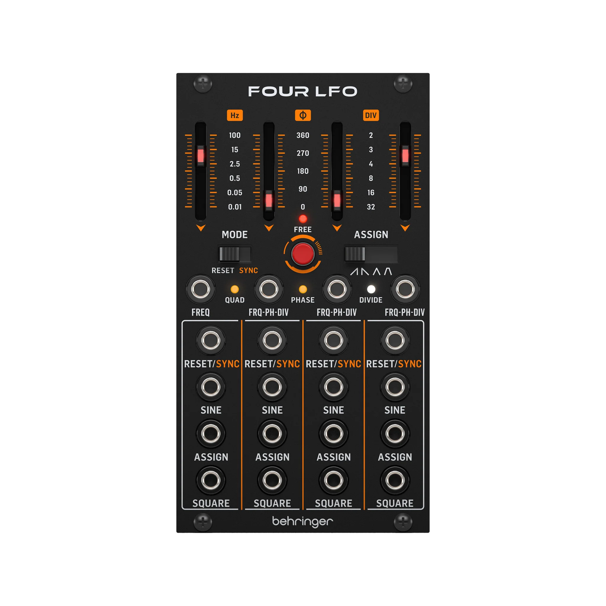 Behringer FOUR LFO Quad LFO with Assignable Waveforms for Eurorack