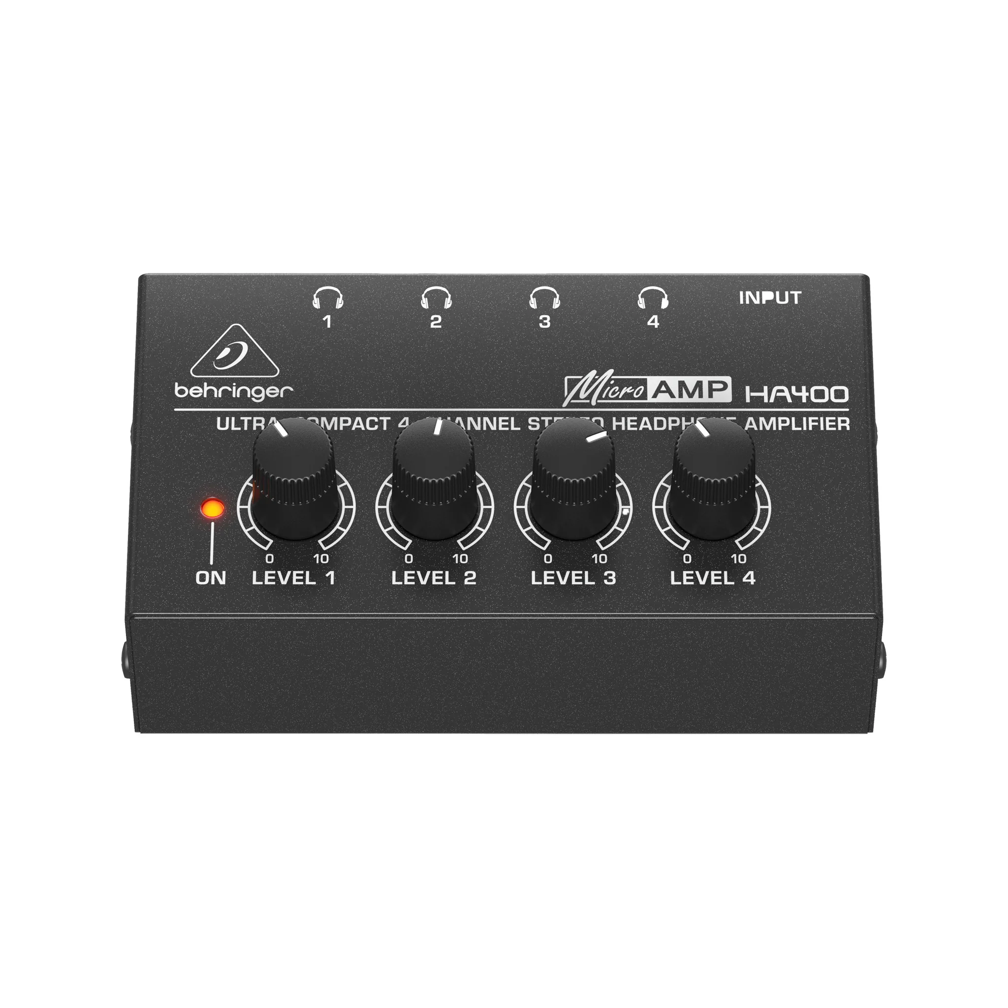 Behringer HA400 Microamp Ultra-Compact 4-Channel Stereo Headphones Amplifier, UK Plug - Image 2