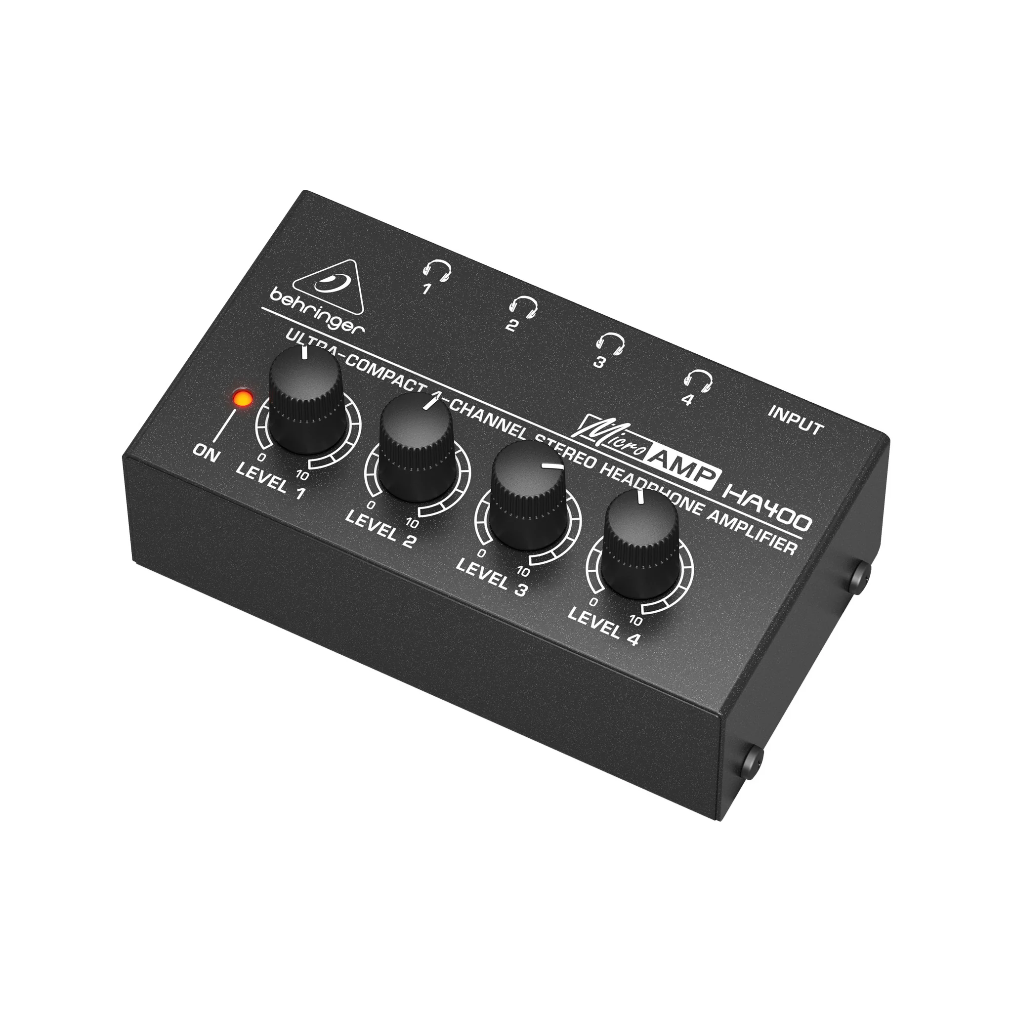 Behringer HA400 Microamp Ultra-Compact 4-Channel Stereo Headphones Amplifier, UK Plug - Image 4