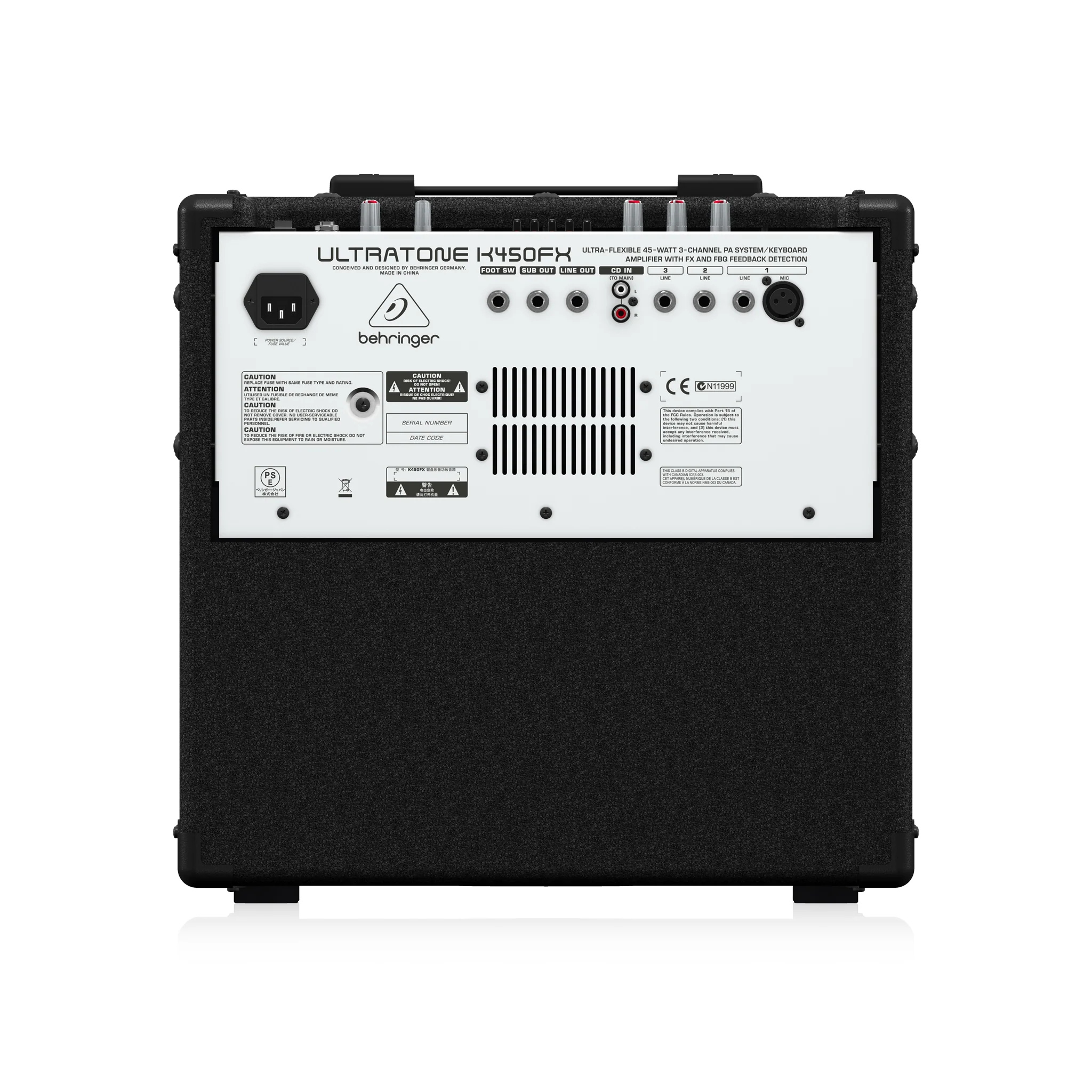 Behringer K450FX Ultratone 45W 3-Channel PA System & Keyboard Amplifier - Image 4