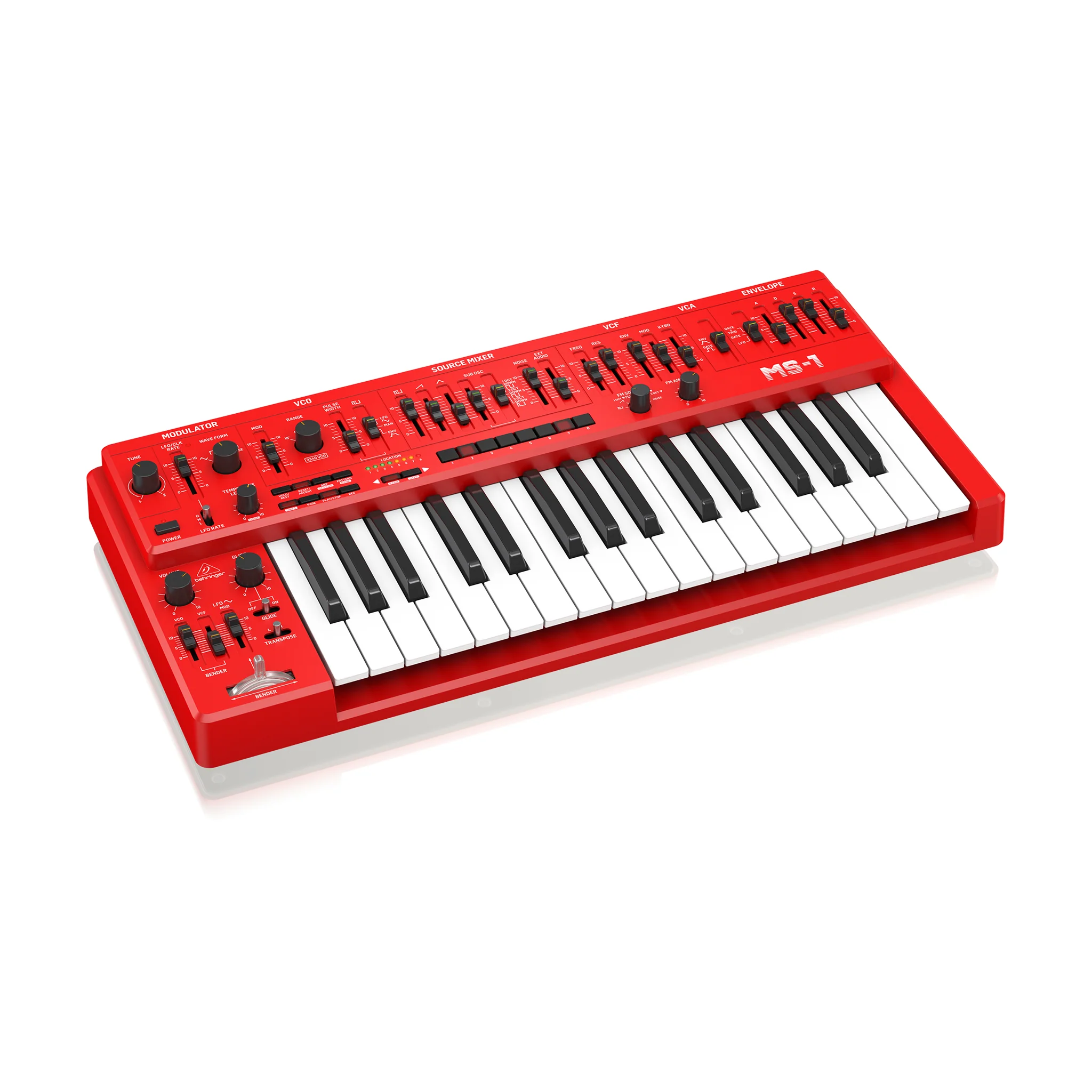 Behringer MS-1-RD Analog Synthesizer with Handgrip, Red - Image 3