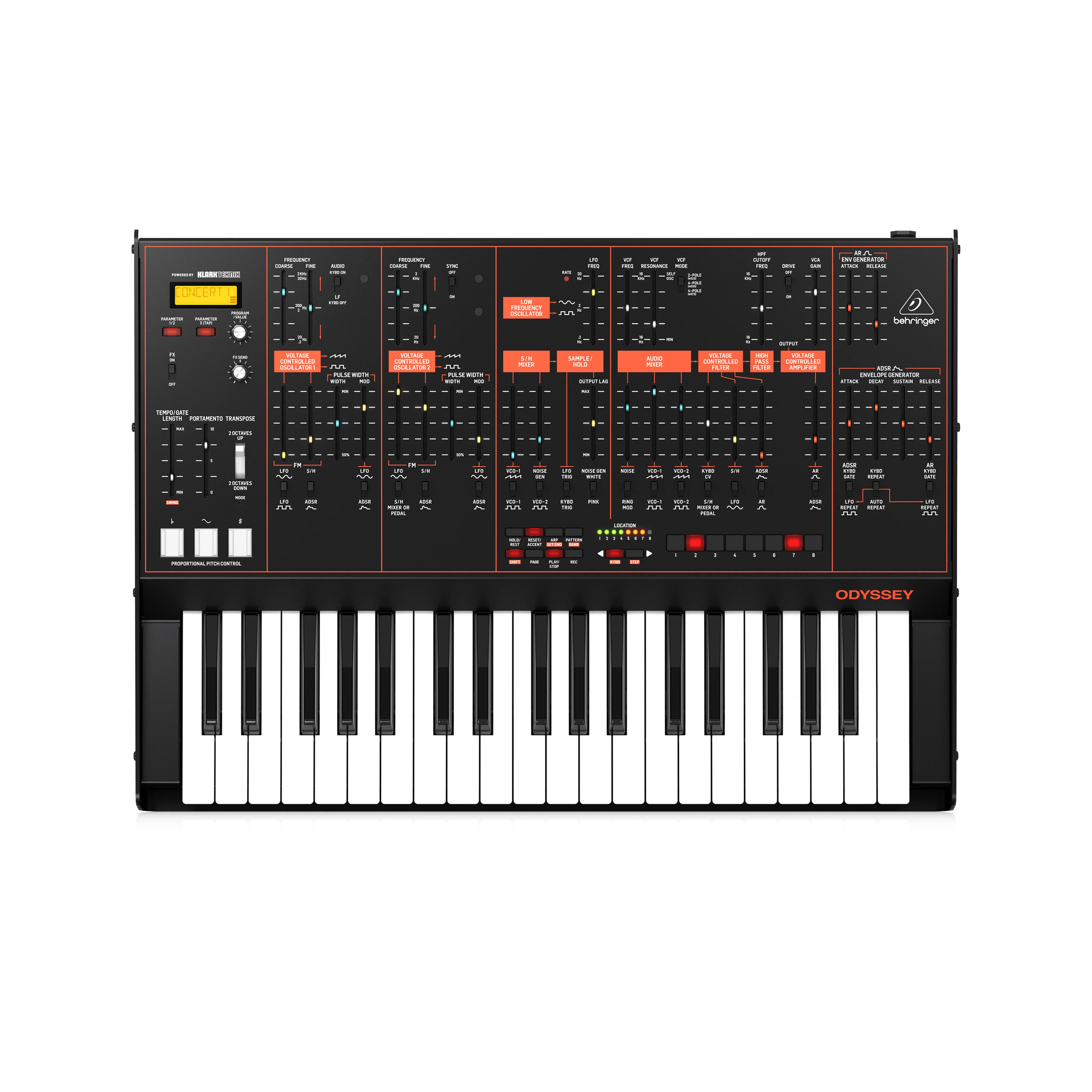 Behringer Odyssey - Analog Synthesizer with 37 Full-Size Keys, Dual VCOs, 3-Way Multi-Mode VCFs, 32-