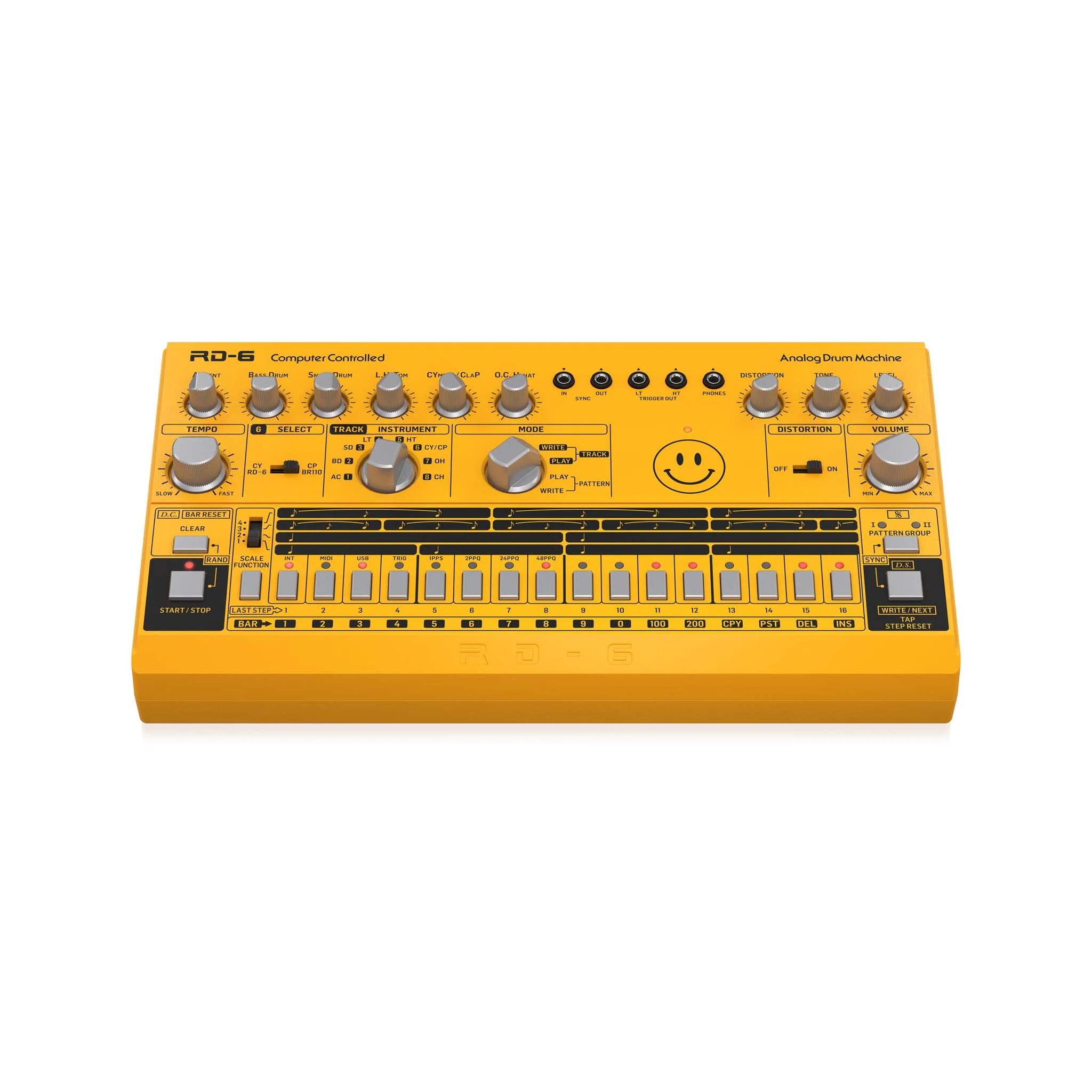 Behringer RD-6-AM Analog Drum Machine - Yellow - Image 2