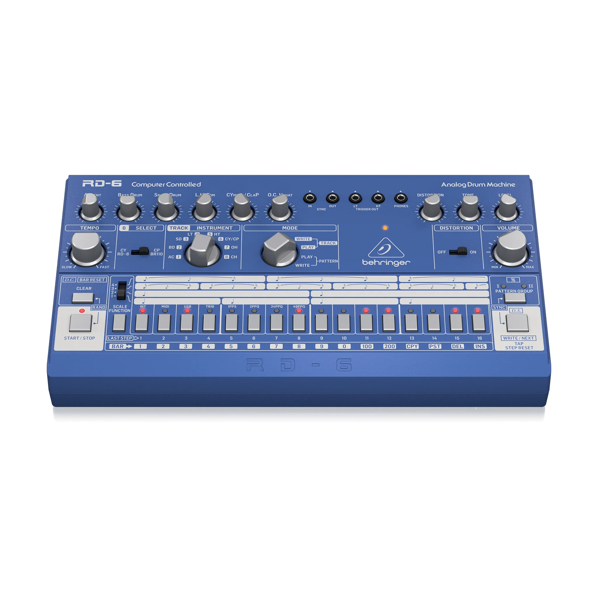 Behringer RD-6-BU Analog Drum Machine, Blue - Image 2