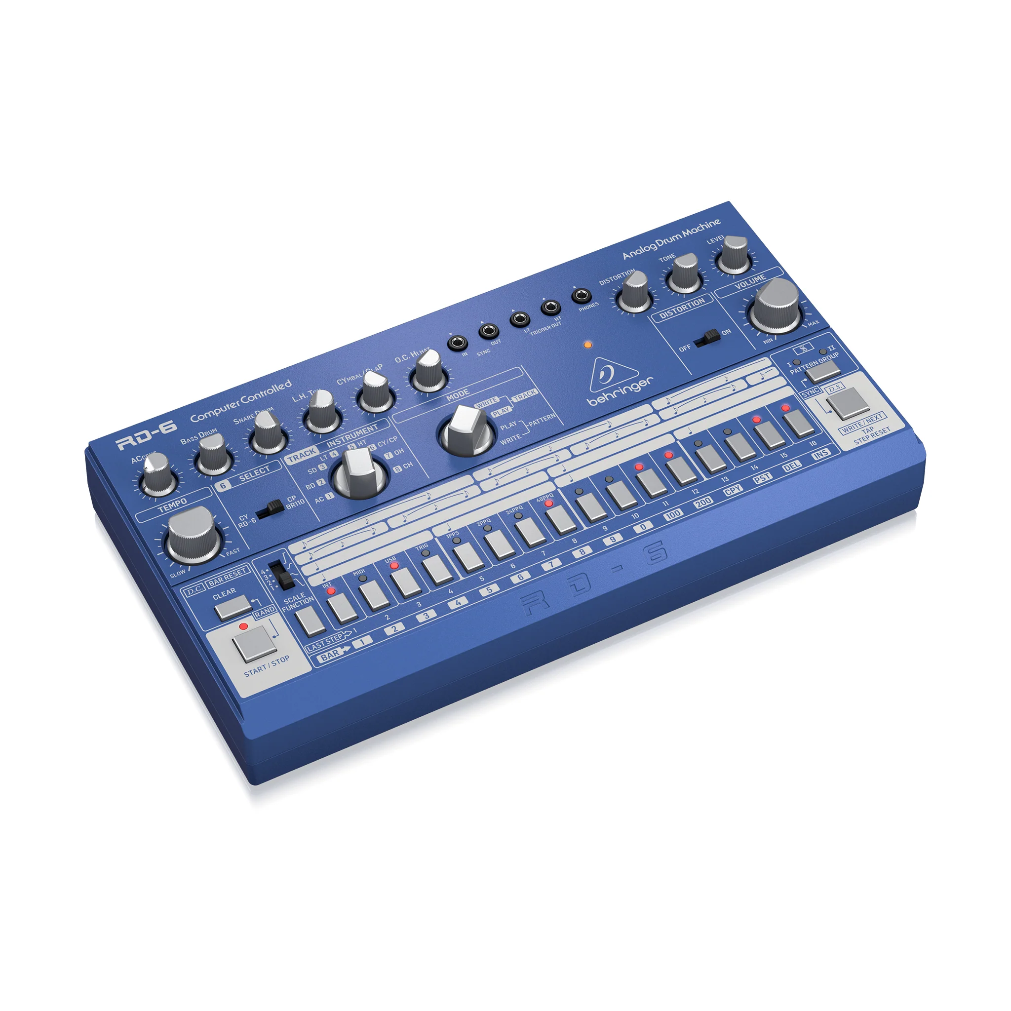Behringer RD-6-BU Analog Drum Machine, Blue - Image 3