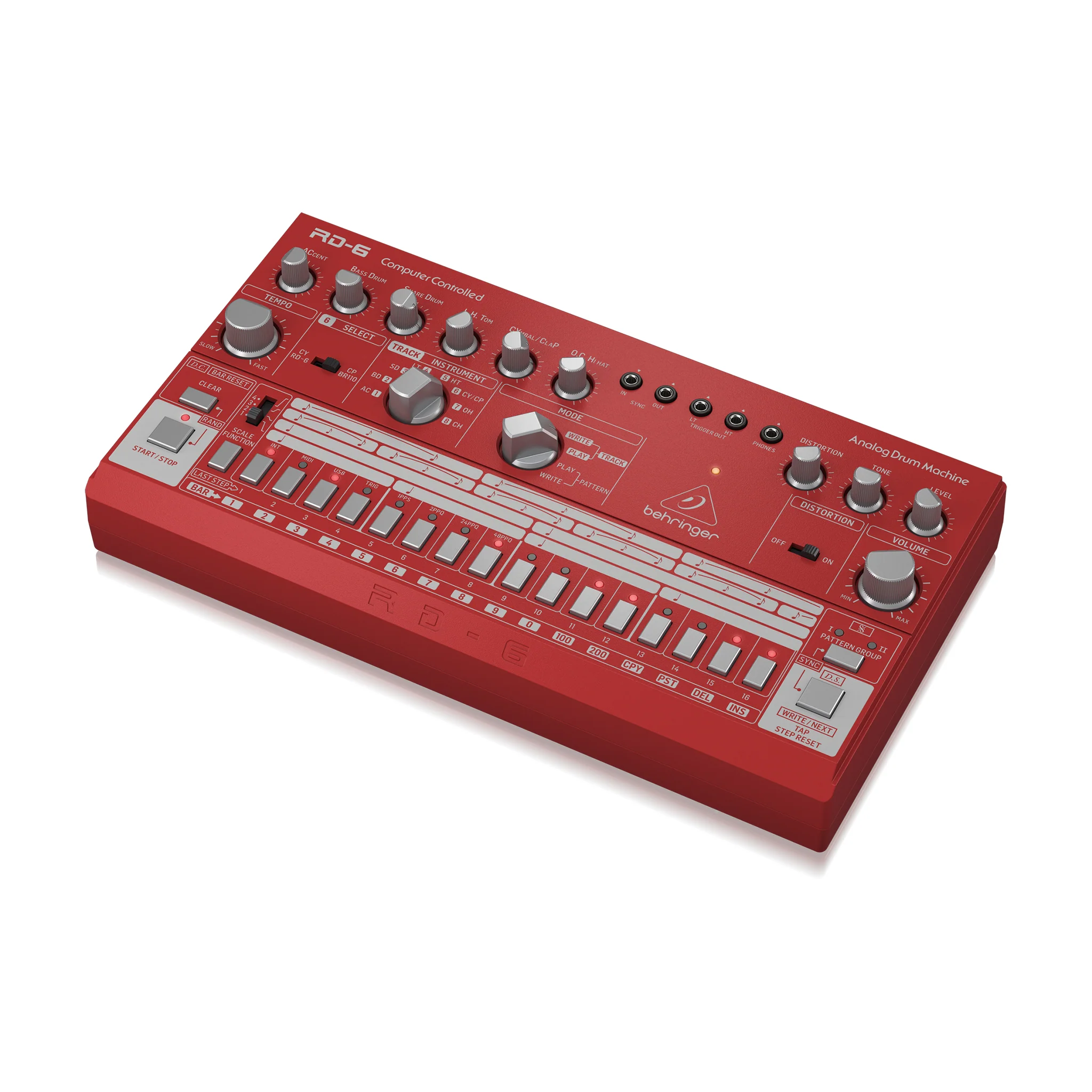 Behringer RD-6-RD Analog Drum Machine, Red - Image 4