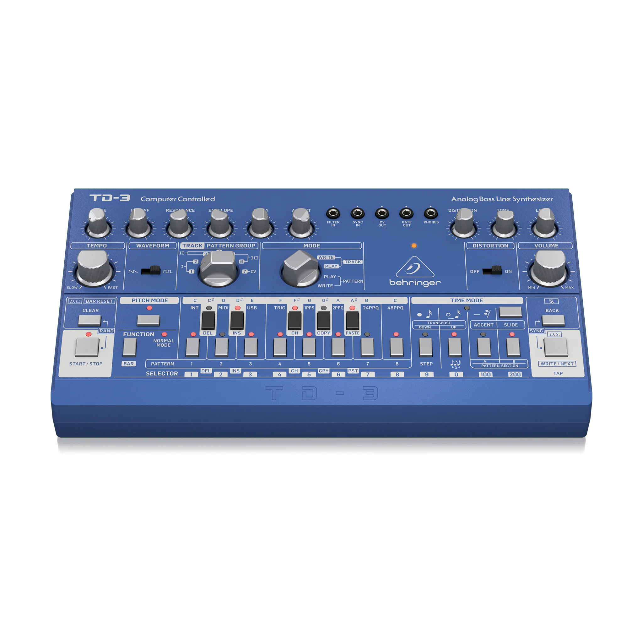 Behringer TD-3-BU Analog Bass Line Synthesizer, Blue - Image 2