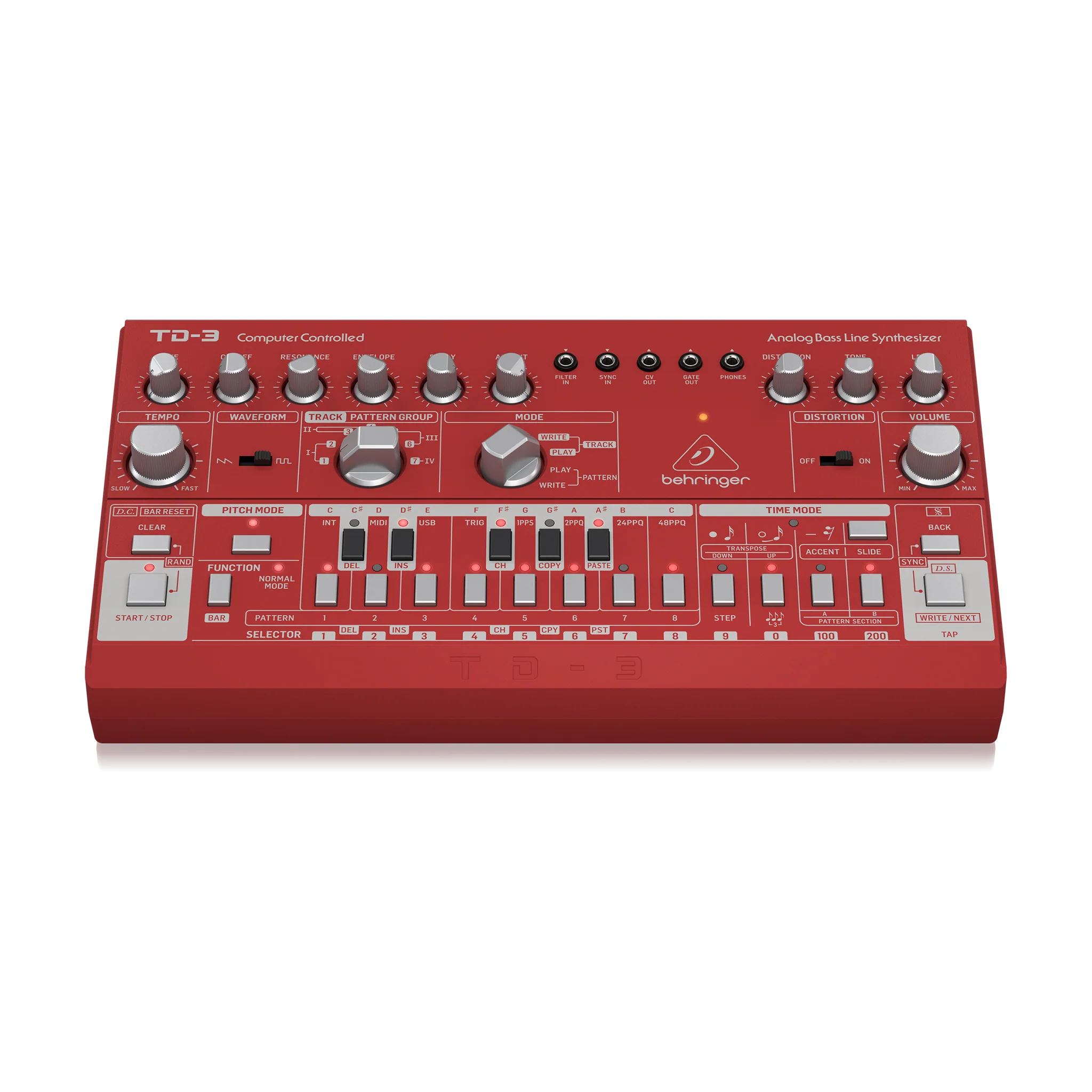 Behringer TD-3-RD Analog Bass Line Synthesizer, Red - Image 2