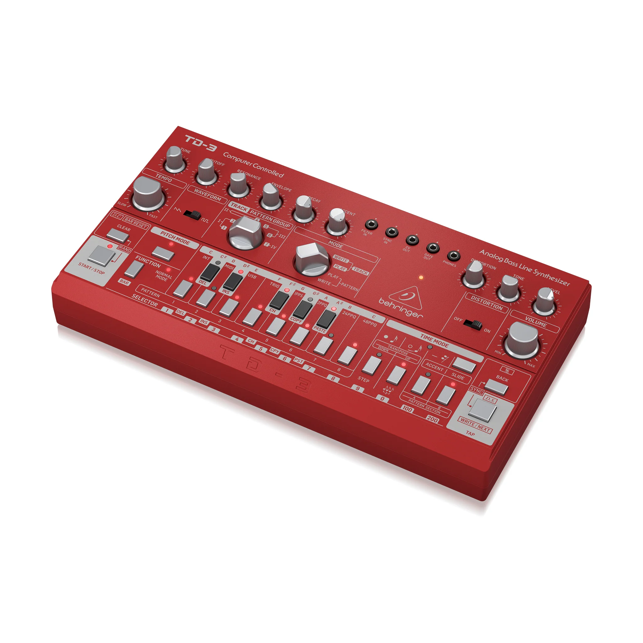 Behringer TD-3-RD Analog Bass Line Synthesizer, Red - Image 4