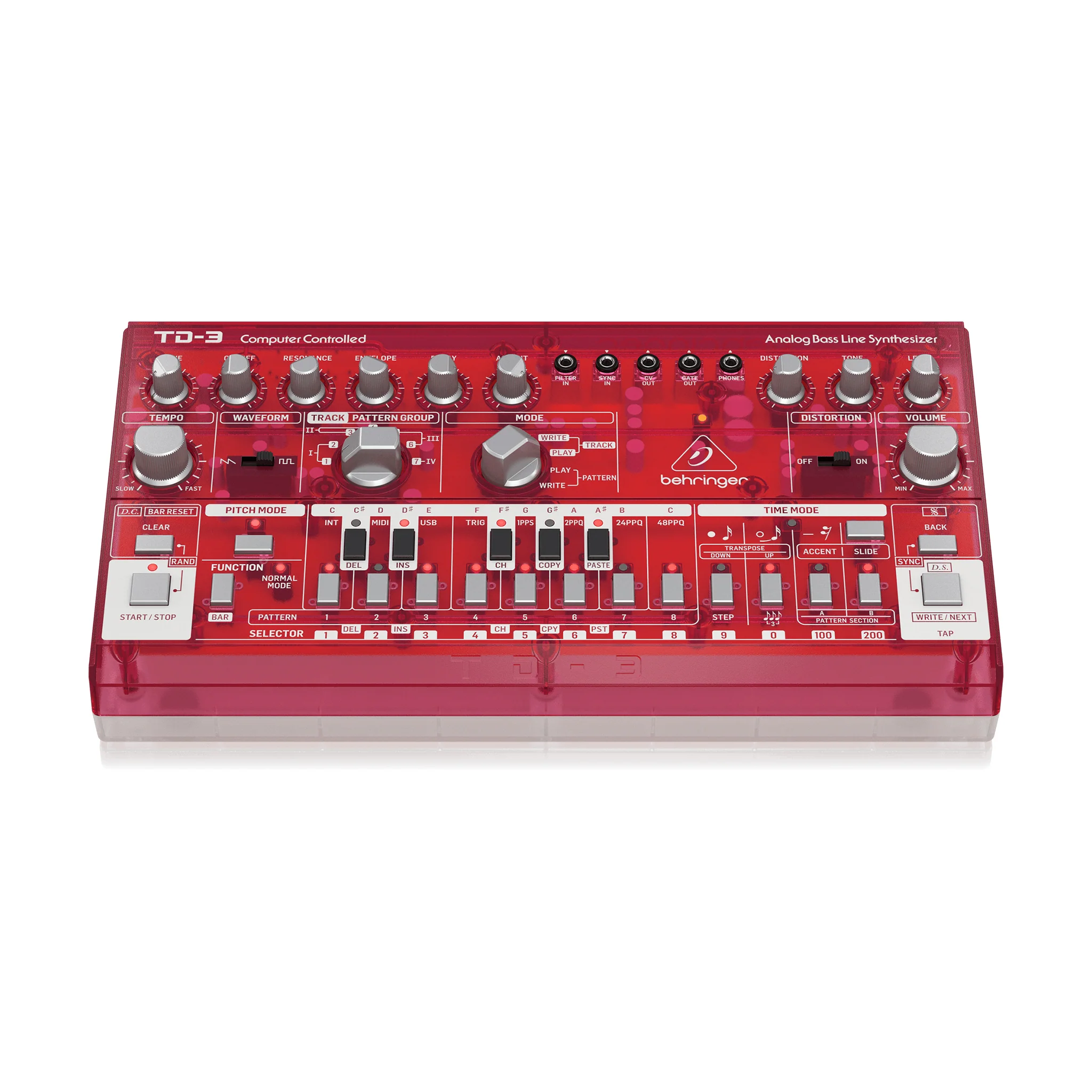 Behringer TD-3-SB Analog Bass Line Synthesizer, Strawberry - Image 2
