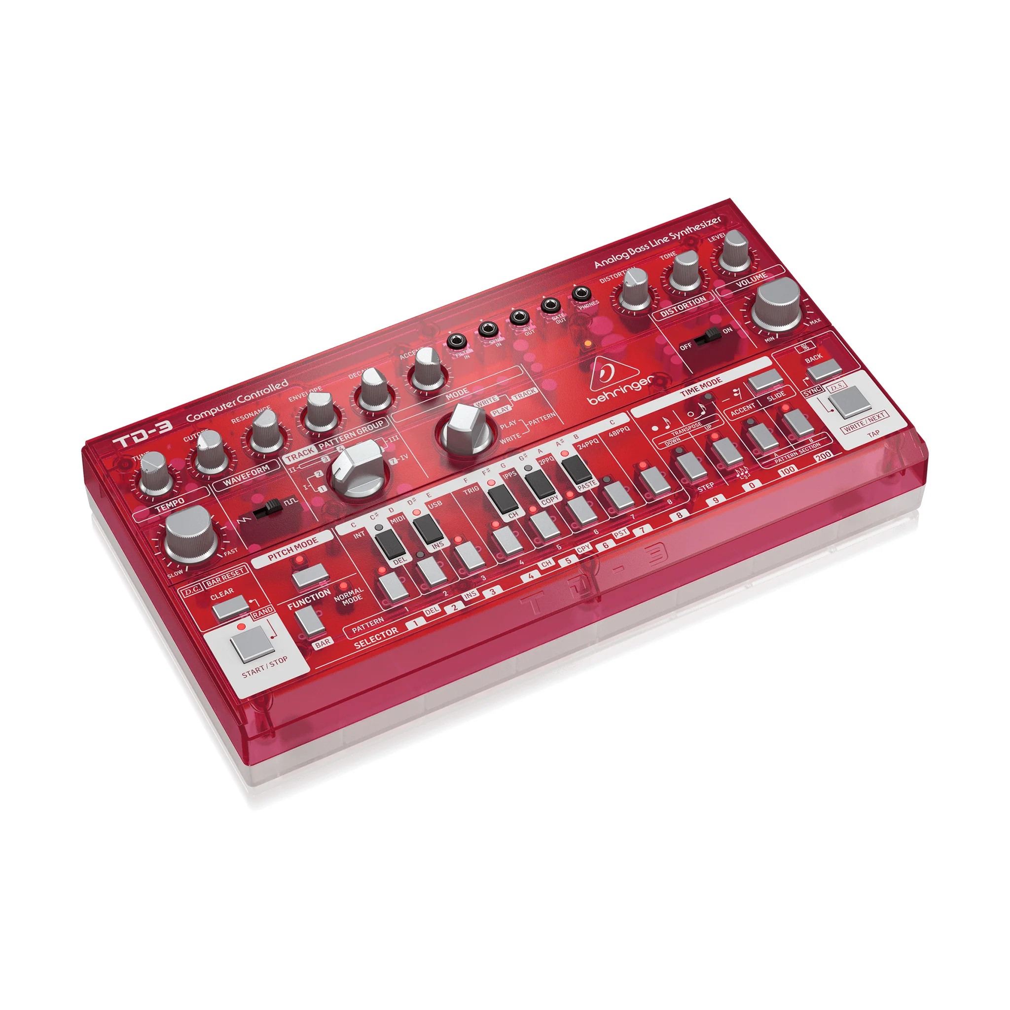 Behringer TD-3-SB Analog Bass Line Synthesizer, Strawberry - Image 3