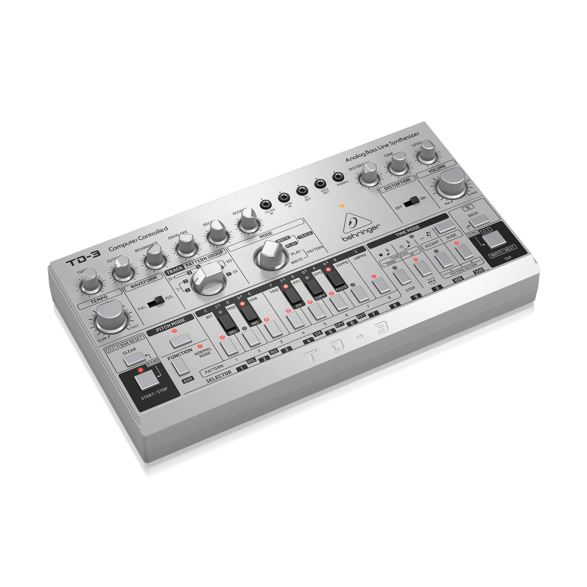 Behringer TD-3-SR Analog Bass Line Synthesizer, Silver - Image 3