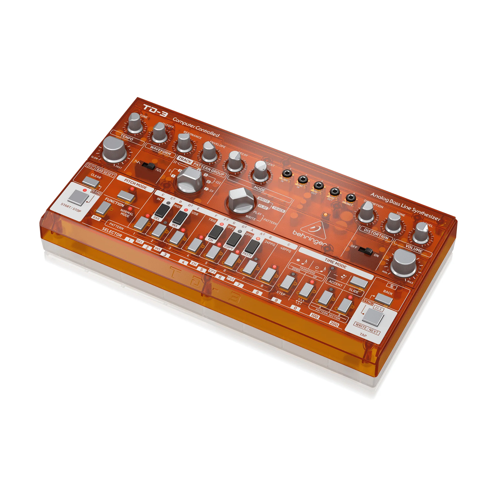 Behringer TD-3-TG Analog Bass Line Synthesizer, Tangerine - Image 4