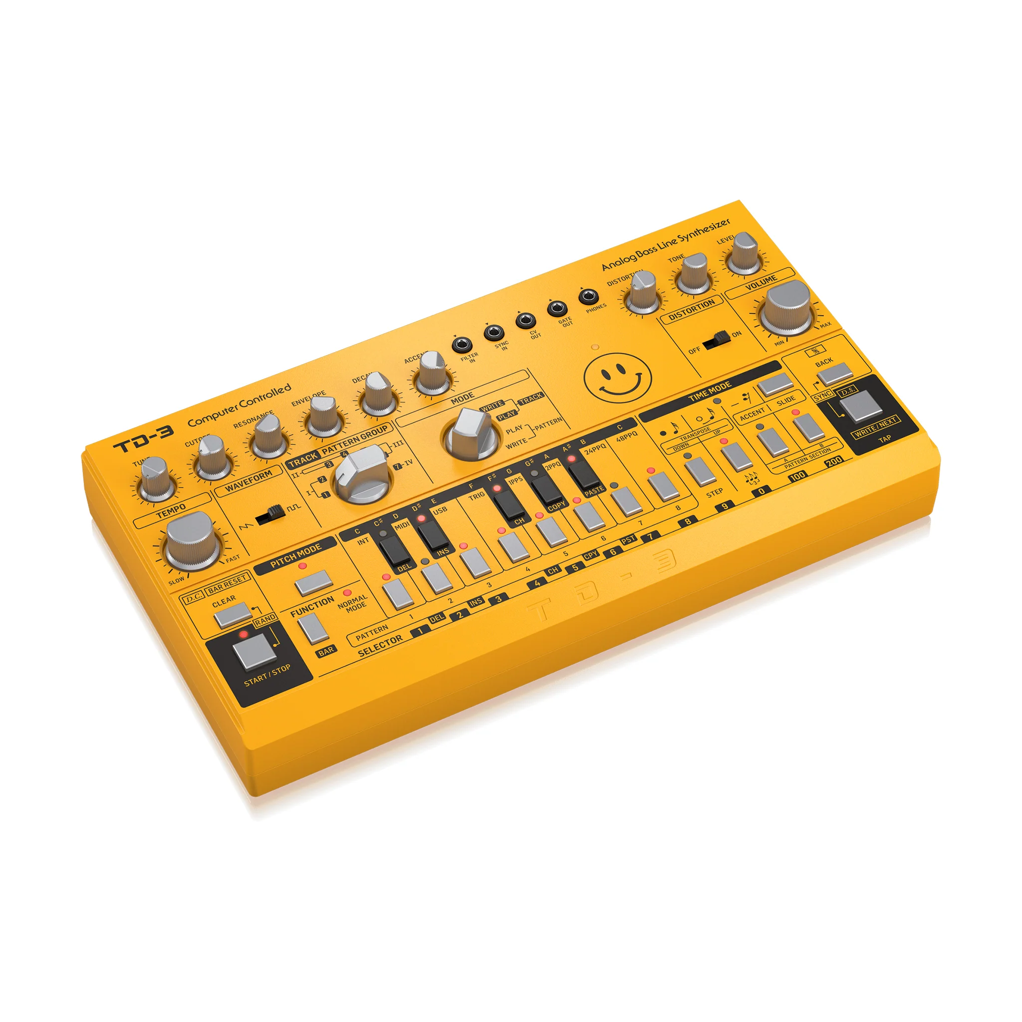 Behringer TD-3-Yellow Analog Bass Line Synthesizer, Yellow - Image 3