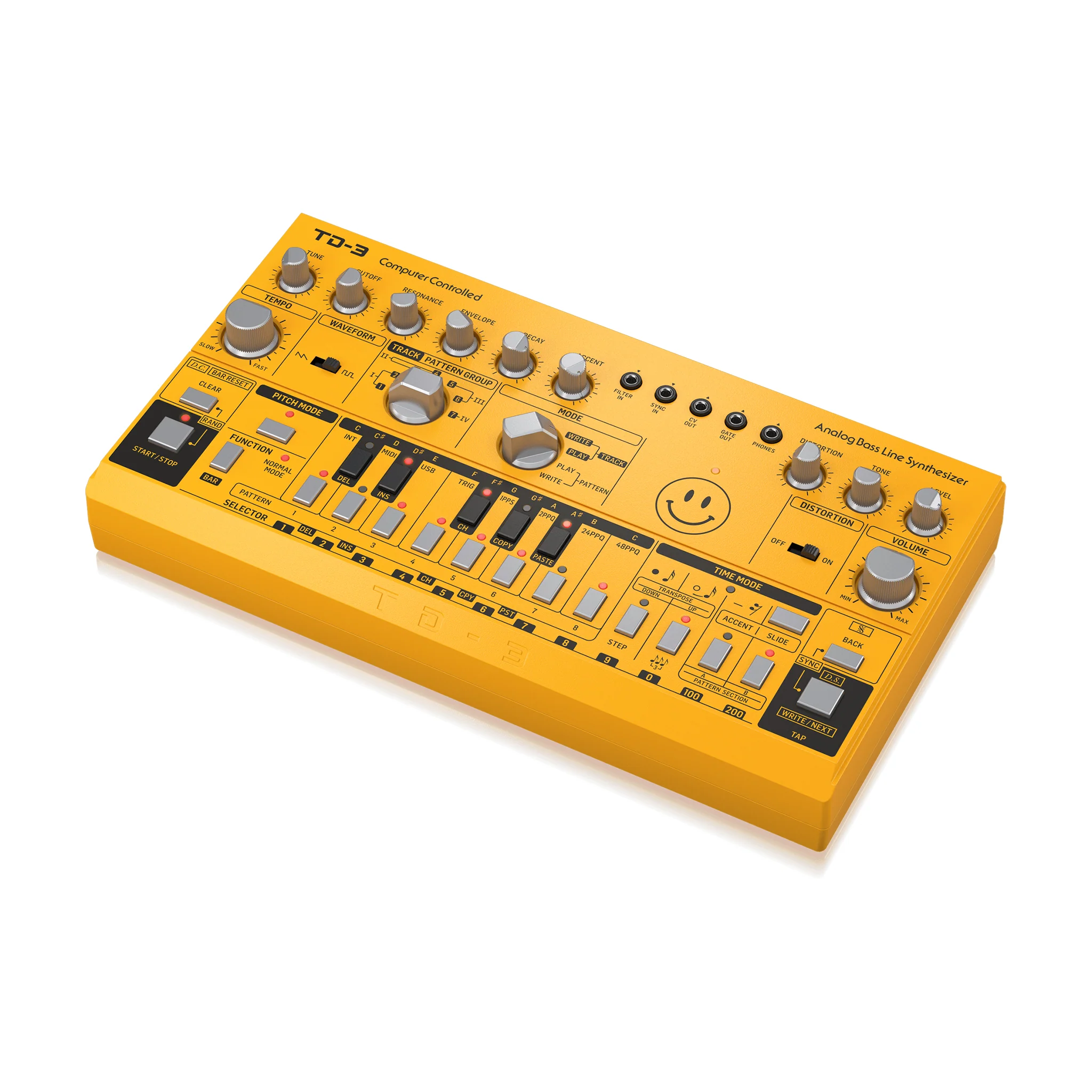 Behringer TD-3-Yellow Analog Bass Line Synthesizer, Yellow - Image 4