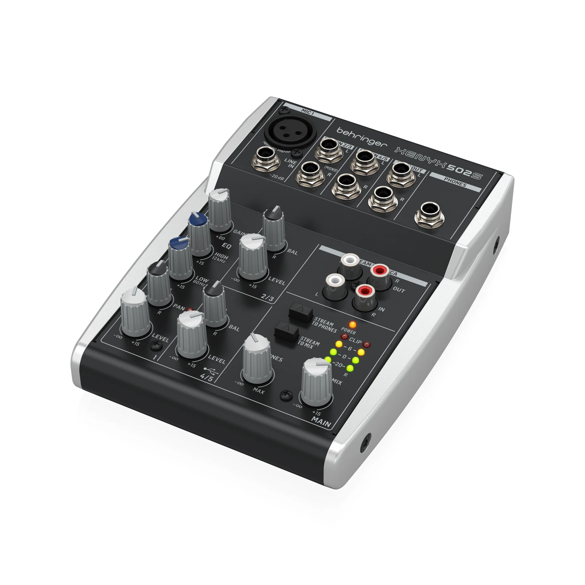 Behringer XENYX 502S Premium Analog 5-Input Mixer with USB Streaming Interface - Image 4