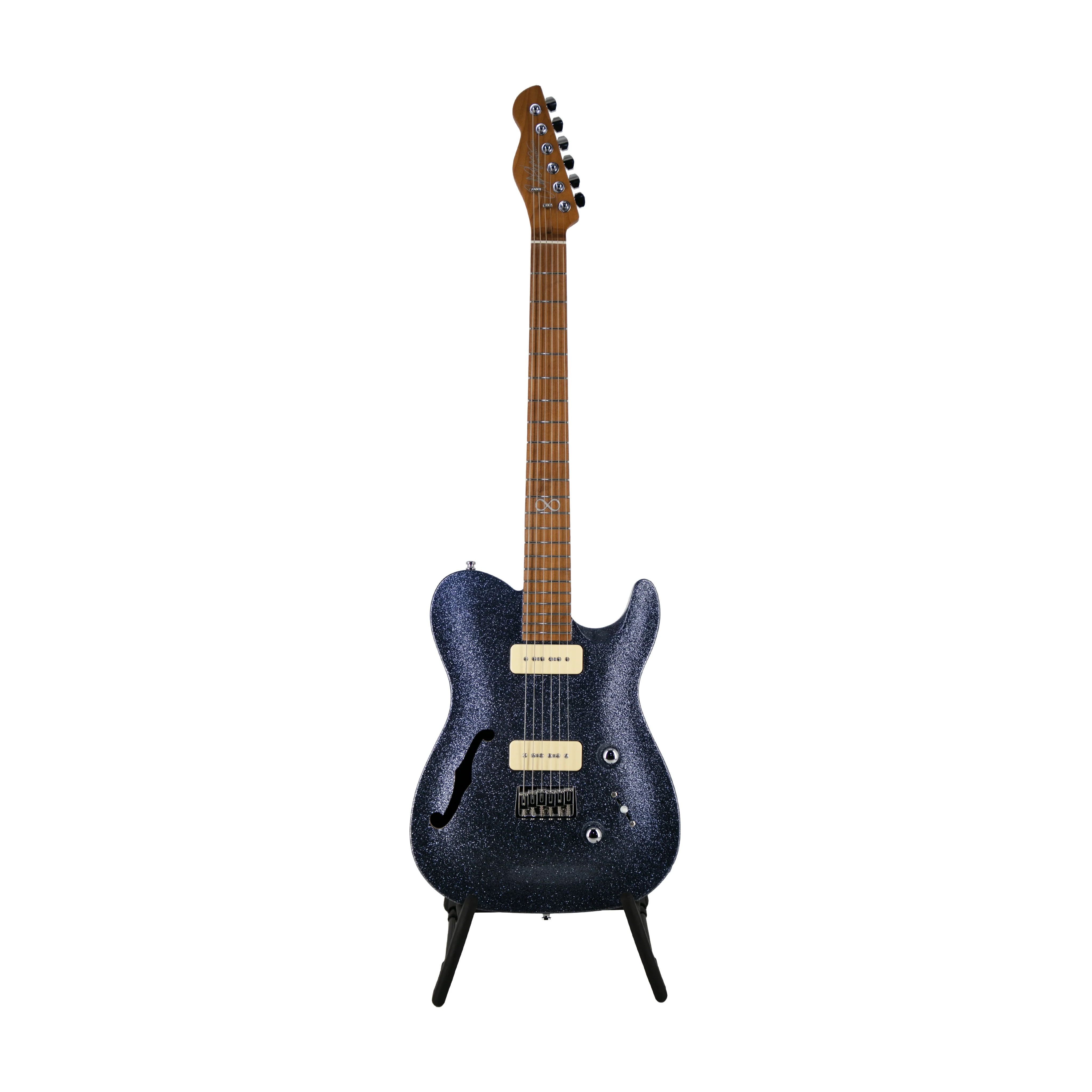 Chapman ML3 Pro Traditional Semi Hollow Electric Guitar, Atlantic Blue Sparkle
