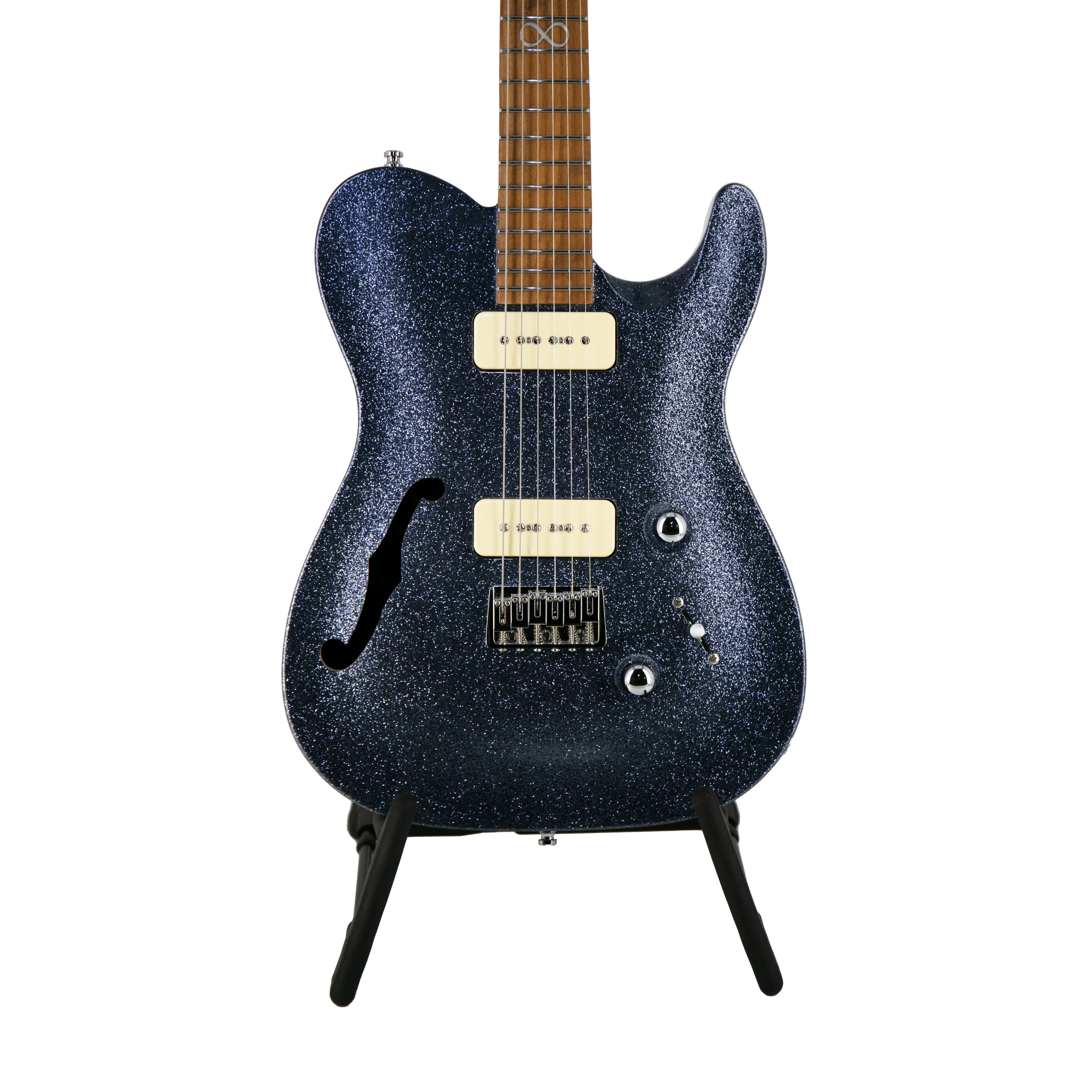 Chapman ML3 Pro Traditional Semi Hollow Electric Guitar, Atlantic Blue Sparkle - Image 3