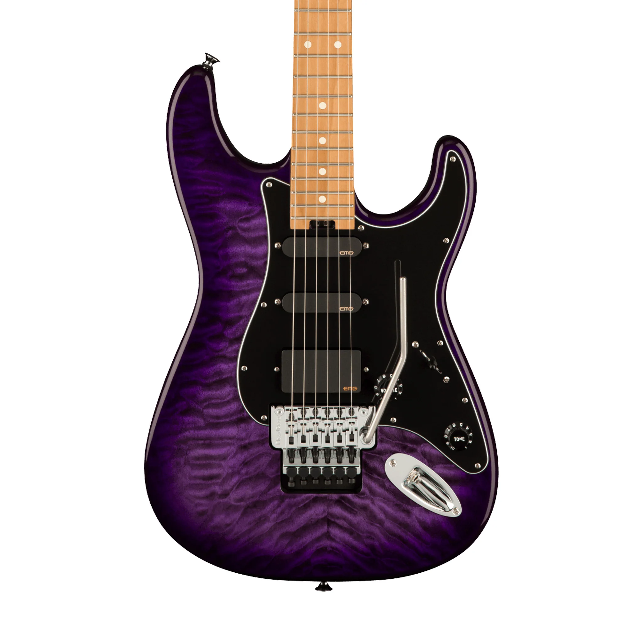 Charvel Marco Sfogli Signature Pro-Mod So-Cal Style 1 HSS FR Guitar, Transparent Purple Burst - Image 3