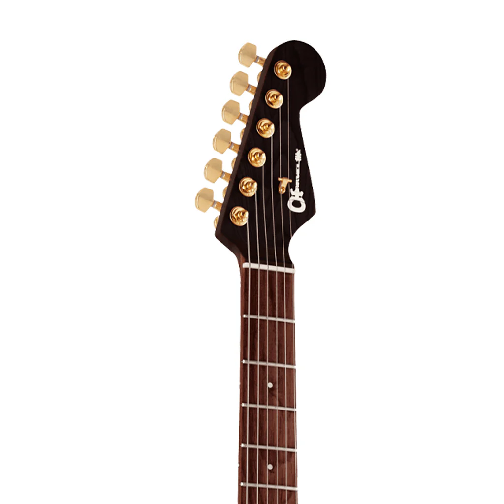 Charvel MJ DK24 HSH 2PT Mahogany w/ Figured Walnut Electric Guitar, Streaky Ebony FB, Natural - Image 6