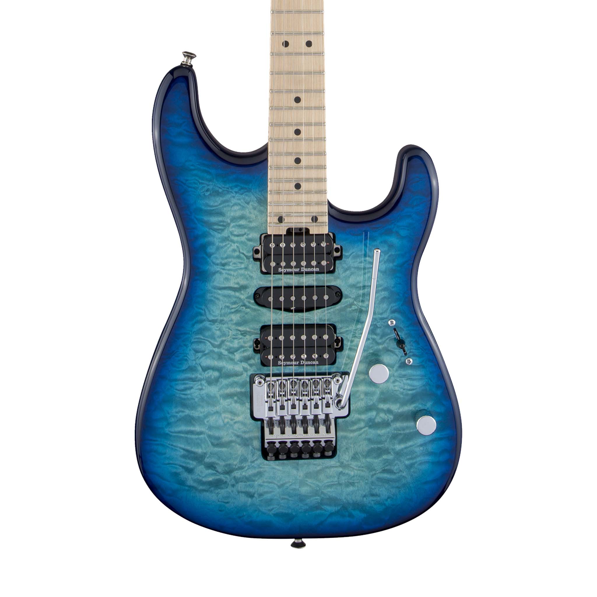 Charvel MJ SD1 24 HSH Electric Guitar w/Floyd Rose, Maple FB, Caribbean Burst - Image 2