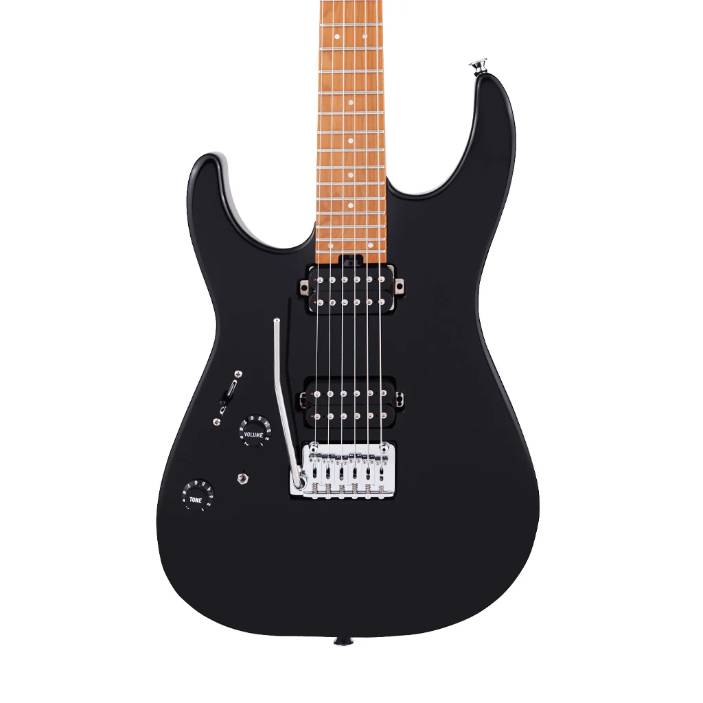 Charvel Pro-Mod DK24 HH 2PT CM Left-Handed Electric Guitar, Caramelized FB, Gloss Black - Image 4