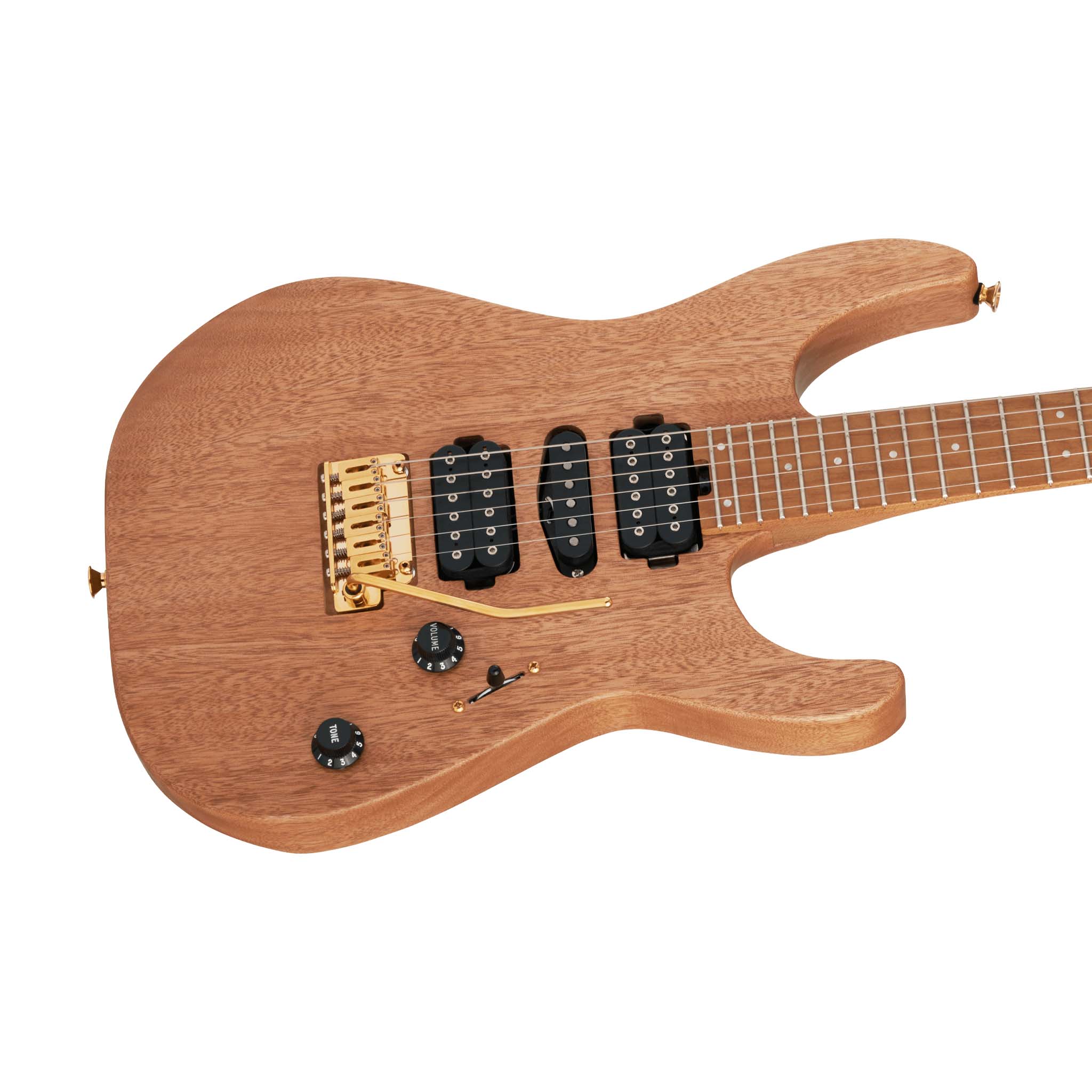 Charvel Pro-Mod DK24 HSH CM Mahogany Electric Guitar, Caramelized Maple FB, Natural - Image 6