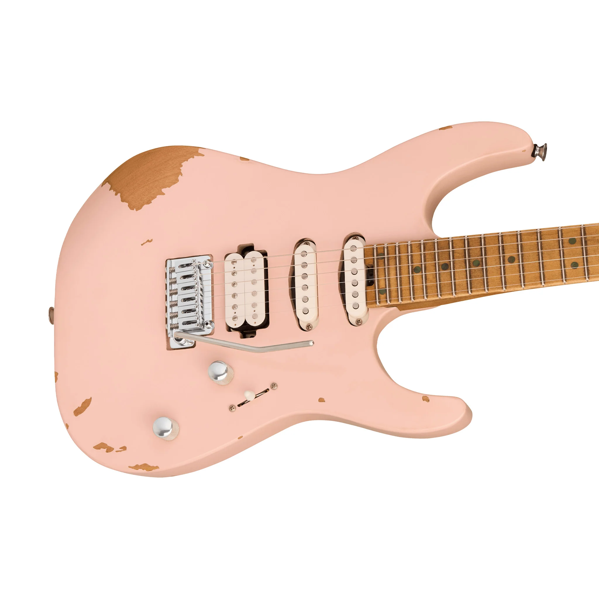 Charvel Pro-Mod DK24 Rick Graham Signature 2PT CM MPL Electric Guitar, Worn Shell Pink - Image 5