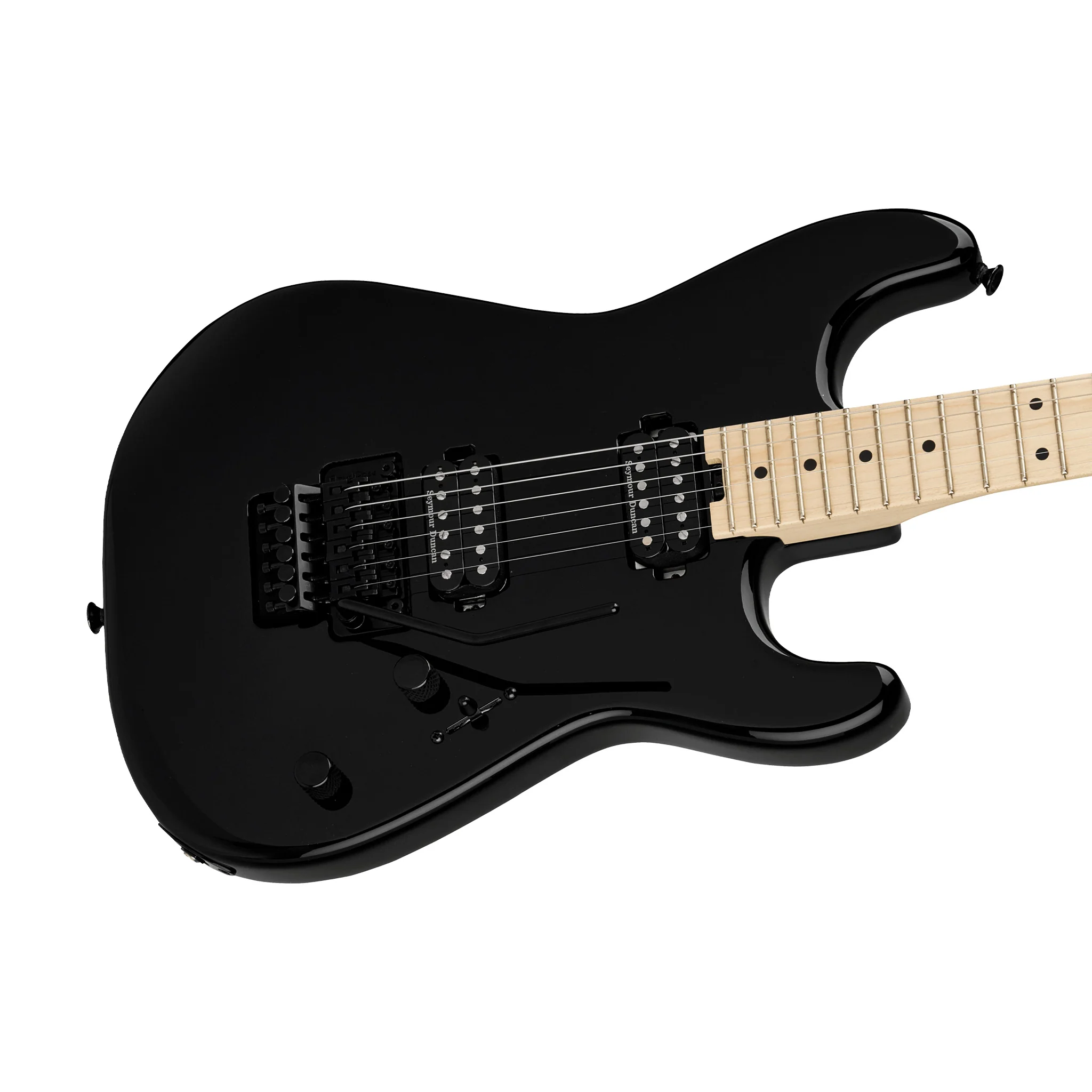 Charvel Pro Mod Plus San Dimas SD1 SRS HH FR Electric Guitar, Maple FB, Gloss Black - Image 5