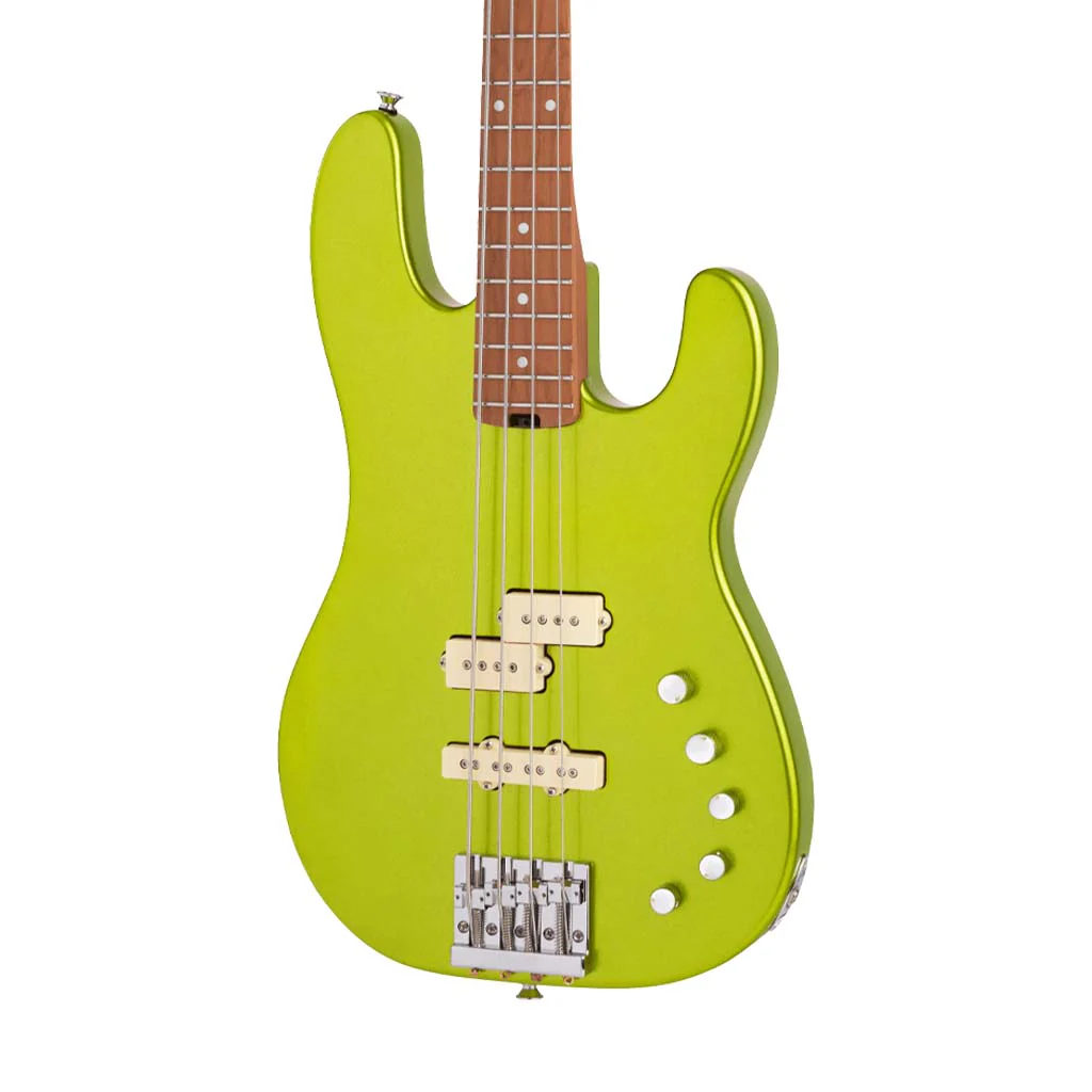 Charvel Pro-Mod San Dimas Bass PJ IV Bass Guitar, Maple FB, Lime Green Metallic - Image 4