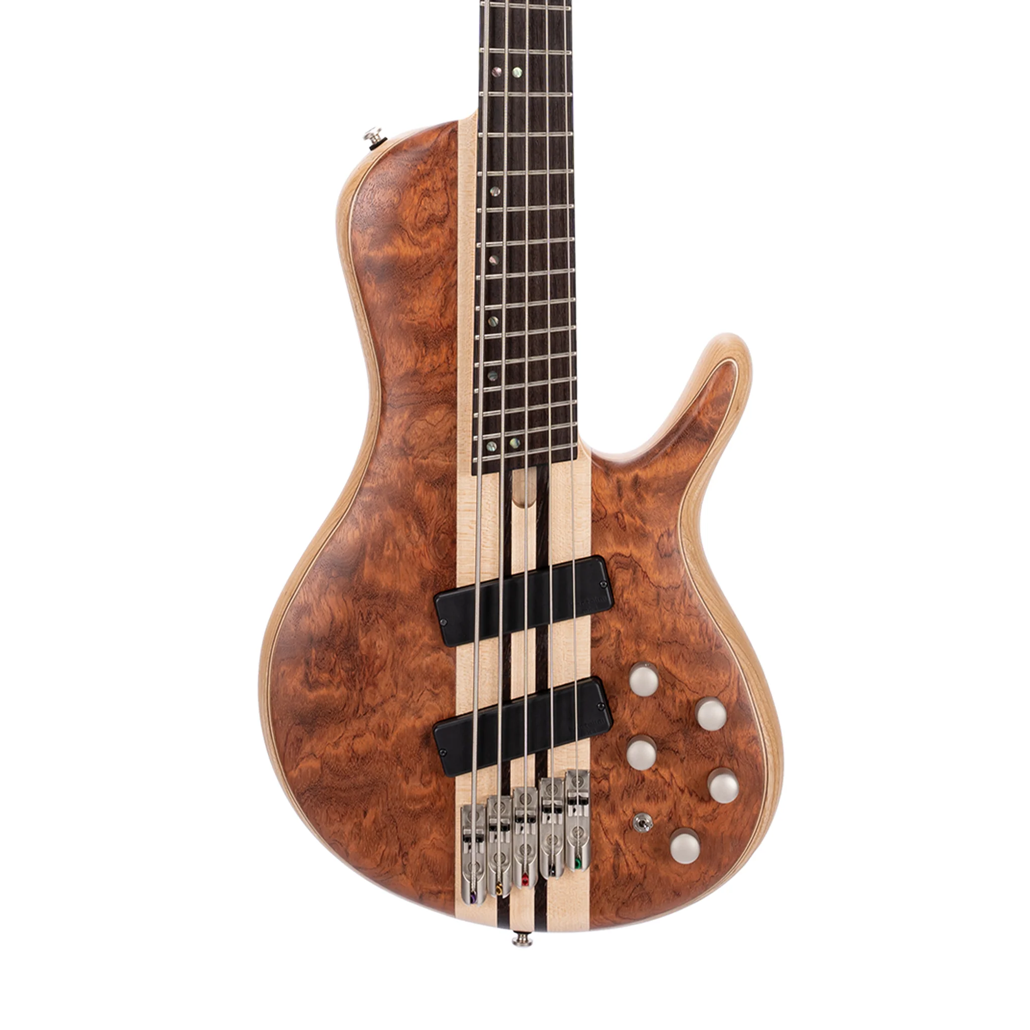 Cort A5-BEYOND-OPBN Electric Bass Guitar w/Case, Open Pore Bubinga Natural - Image 2