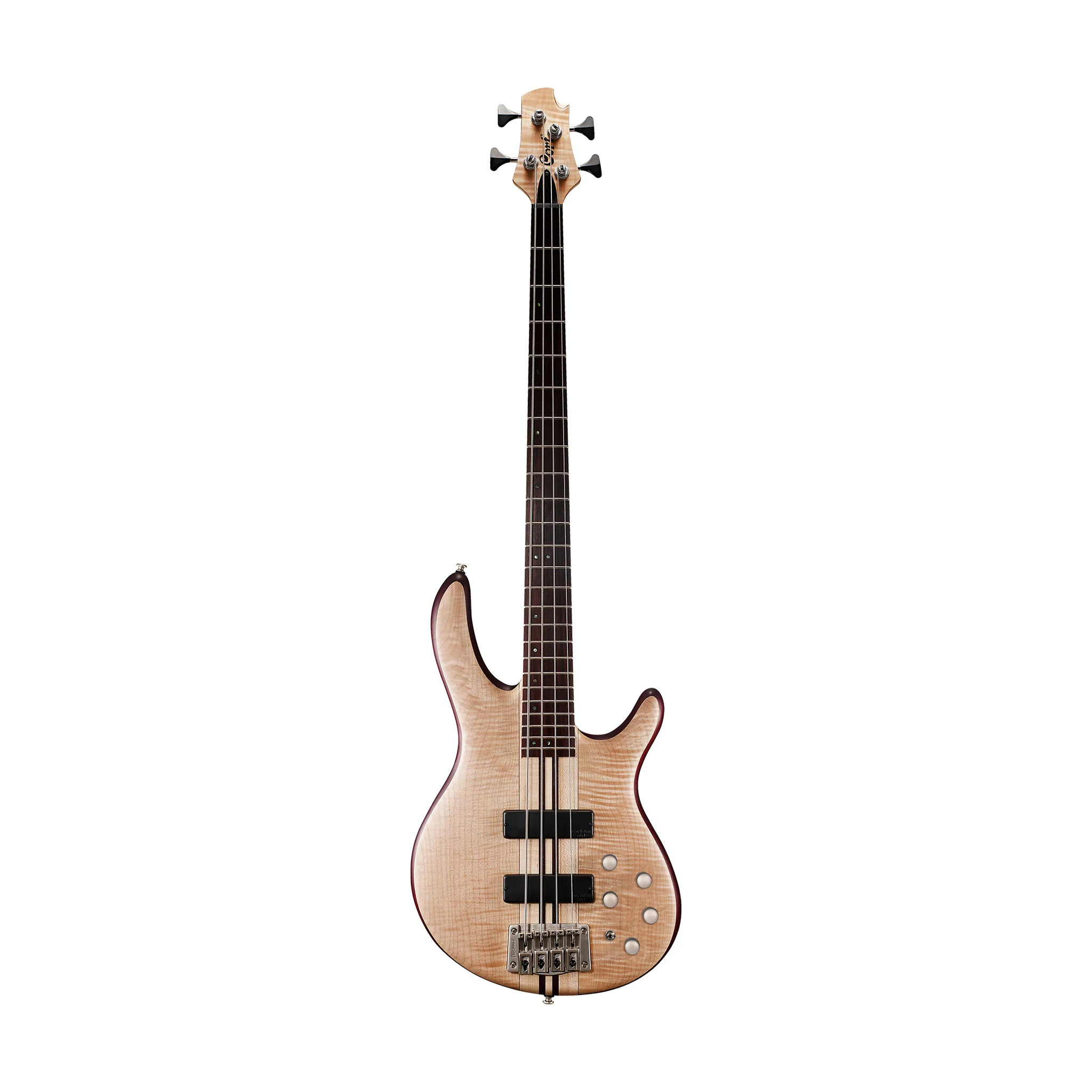 Cort Artisan A4 Plus Figured Maple/Mahogany Electric Bass Guitar, Open Pore Natural