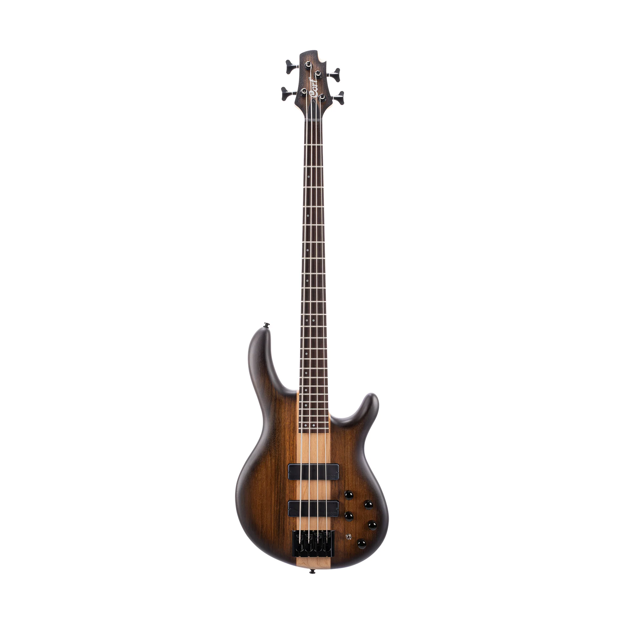 Cort C4 Plus Ovangkol/Mahogany Electric Bass Guitar, Antique Brown Burst