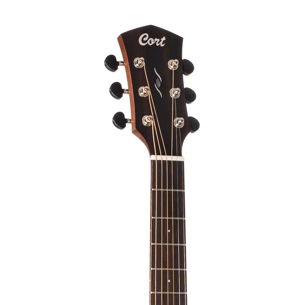 Cort Core-DC All Mahogany Acoustic Guitar w/Deluxe Soft Case, Open Pore Black Burst - Image 5