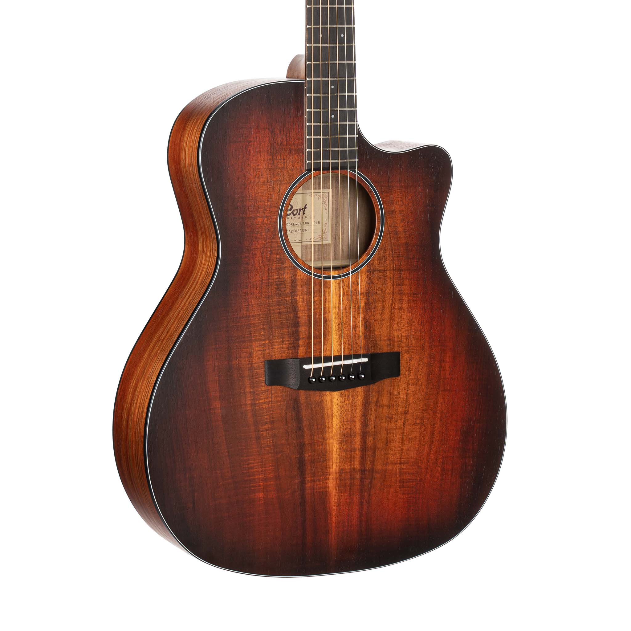Cort Core-GA All Blackwood Acoustic Guitar w/Deluxe Soft Case, Open Pore Light Burst - Image 2