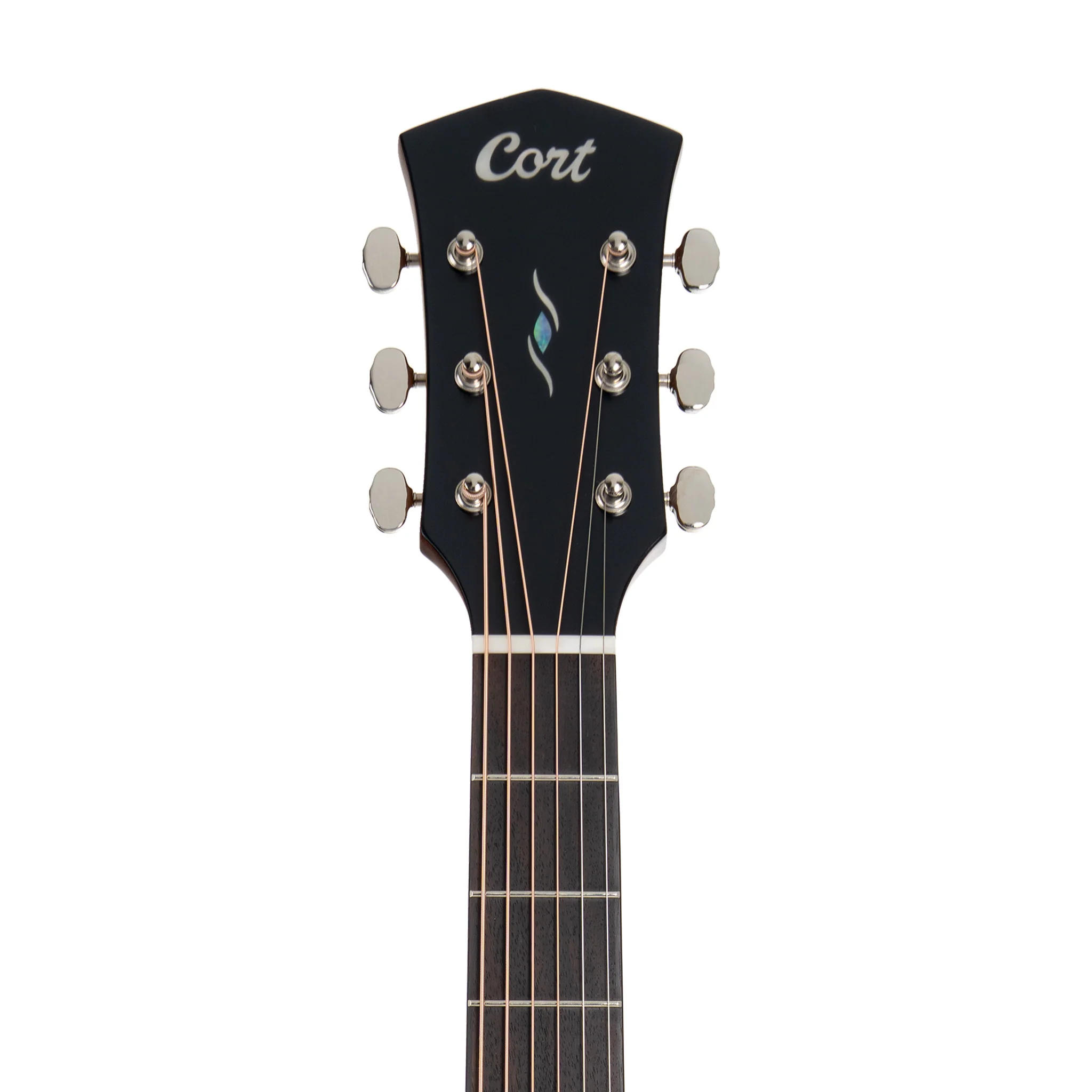Cort Core MC Ovangkol Electro-Acoustic Guitar w/Bag, Black Top Semi Gloss - Image 5