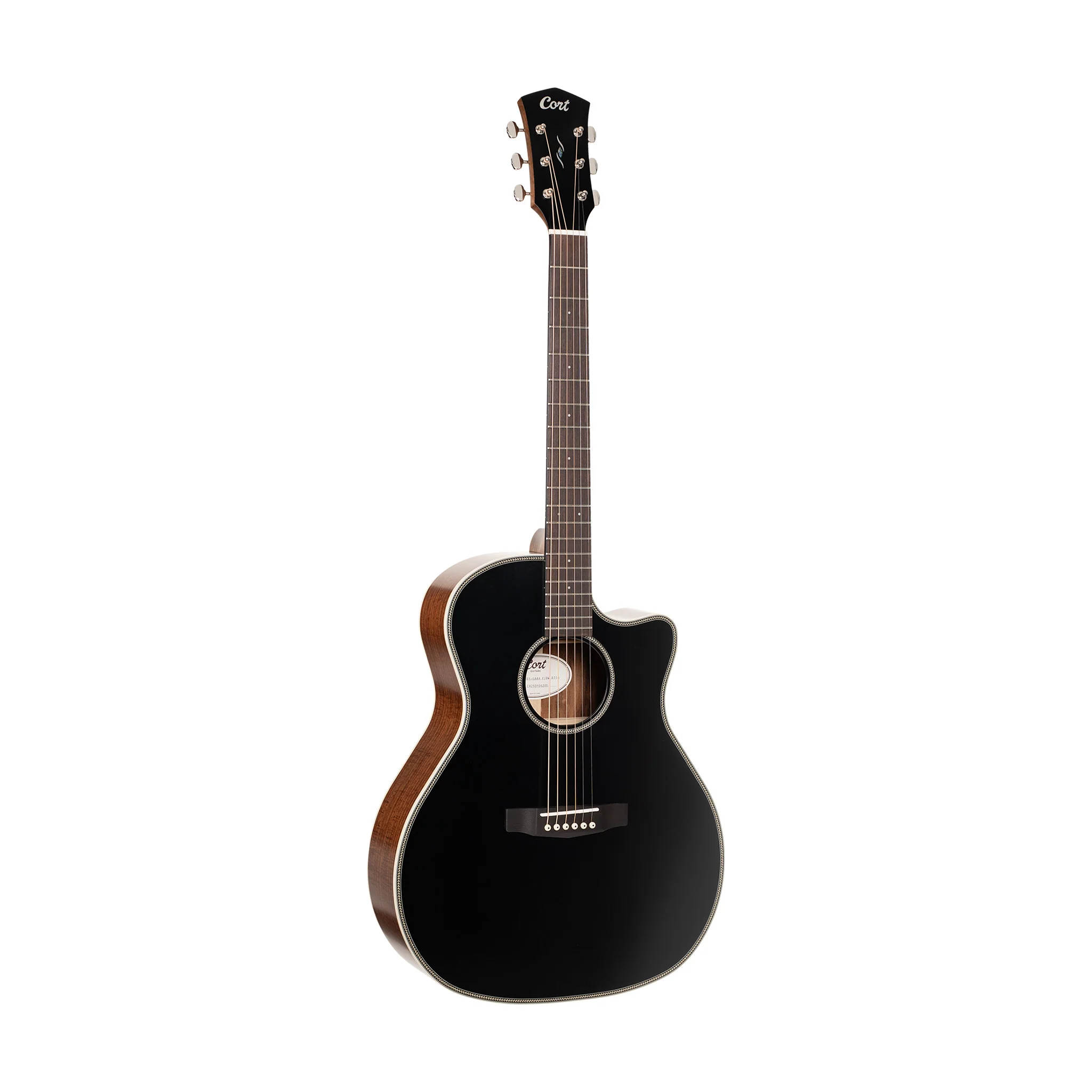 Cort Essence ES-GA4 Grand Auditorium Special Acoustic Guitar, Black Top Semi Gloss