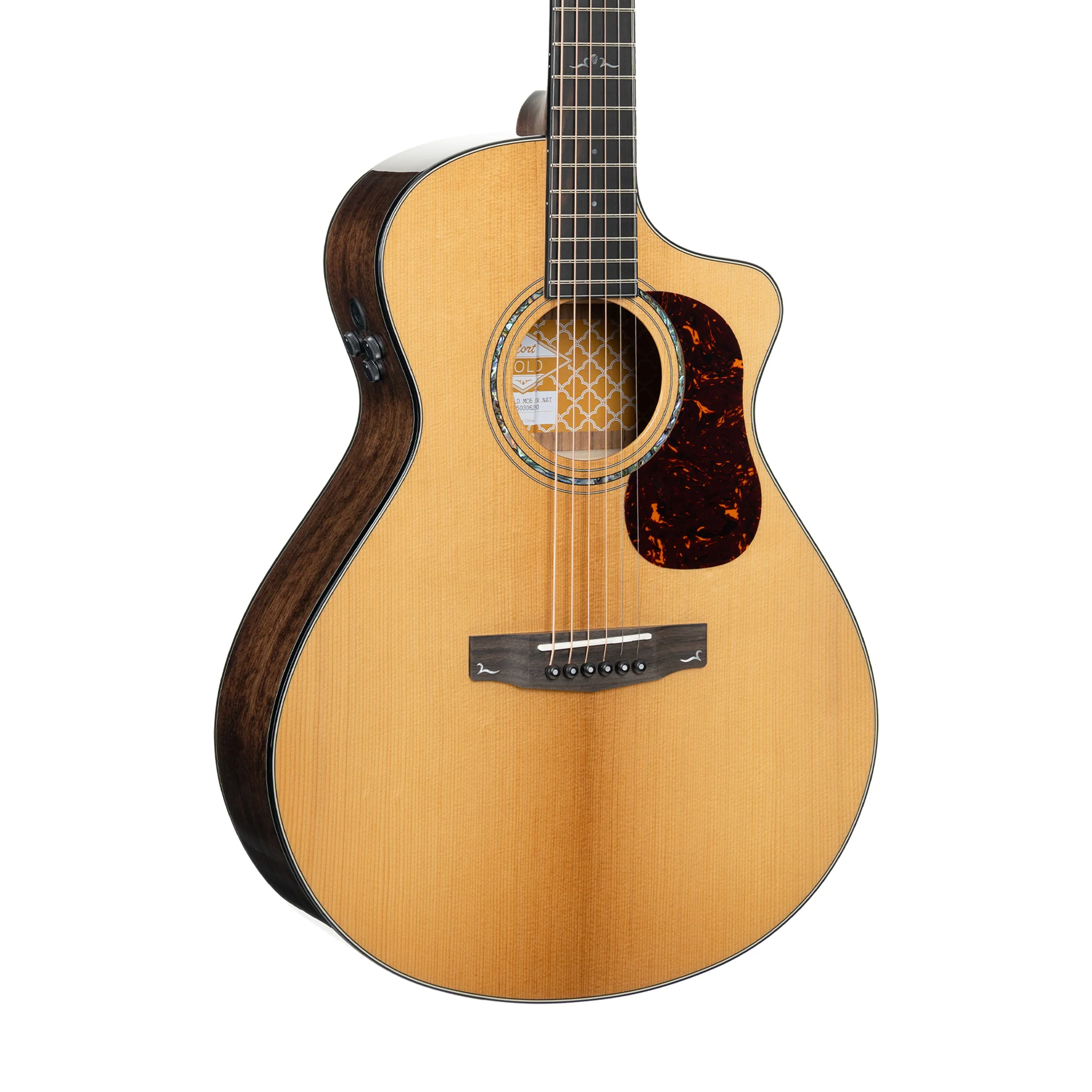 Cort Gold-MC6 Ovangkol Electro-Acoustic Guitar w/Case, Natural - Image 3