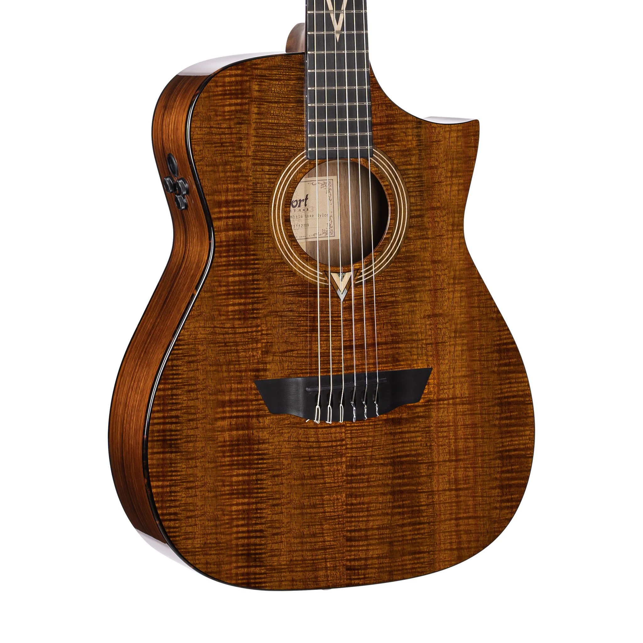 Cort LUXE-NYLON Frank Gambale Signature Nylon-String Acoustic Guitar w/Case, Brown - Image 3