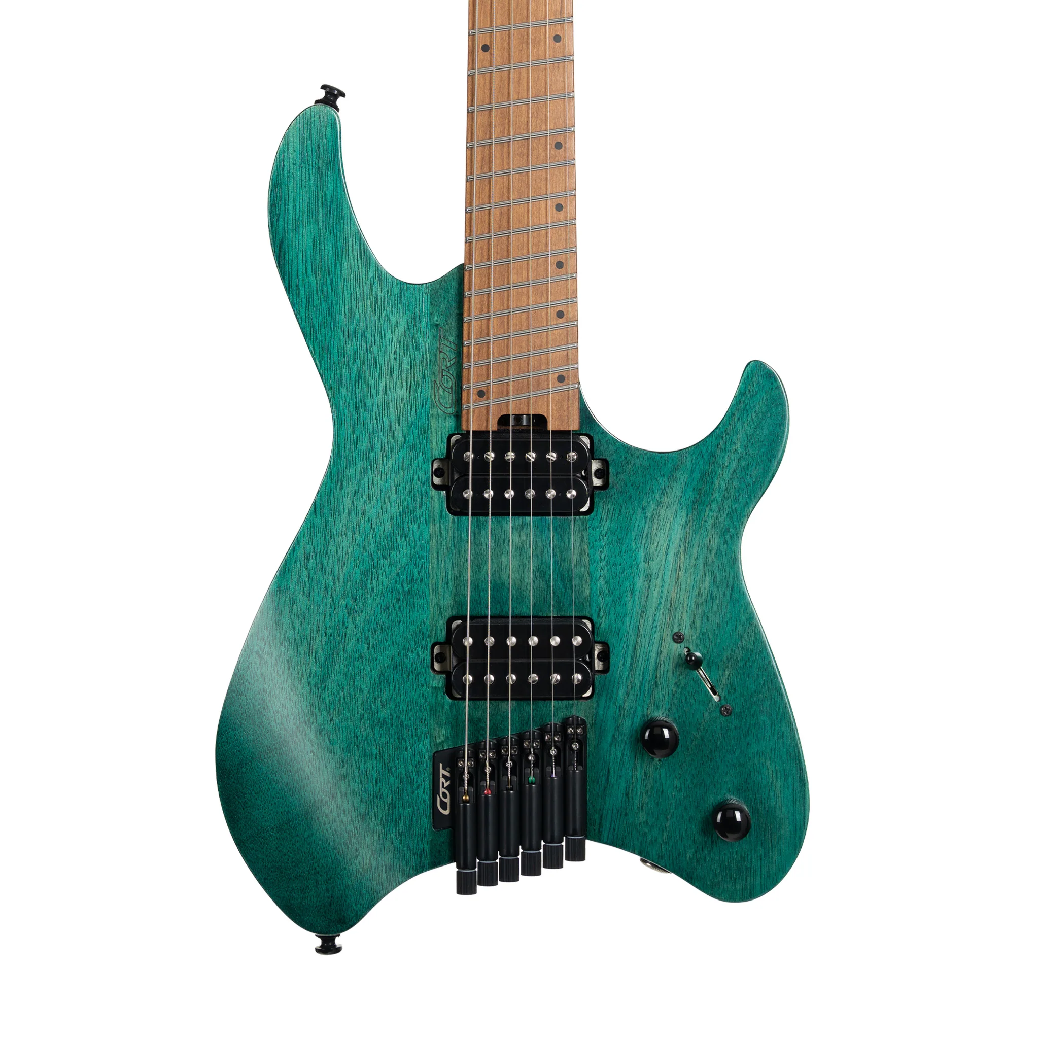 Cort Space G6MS Headless Electric Guitar w/Bag, Semi Gloss Turquoise - Image 3
