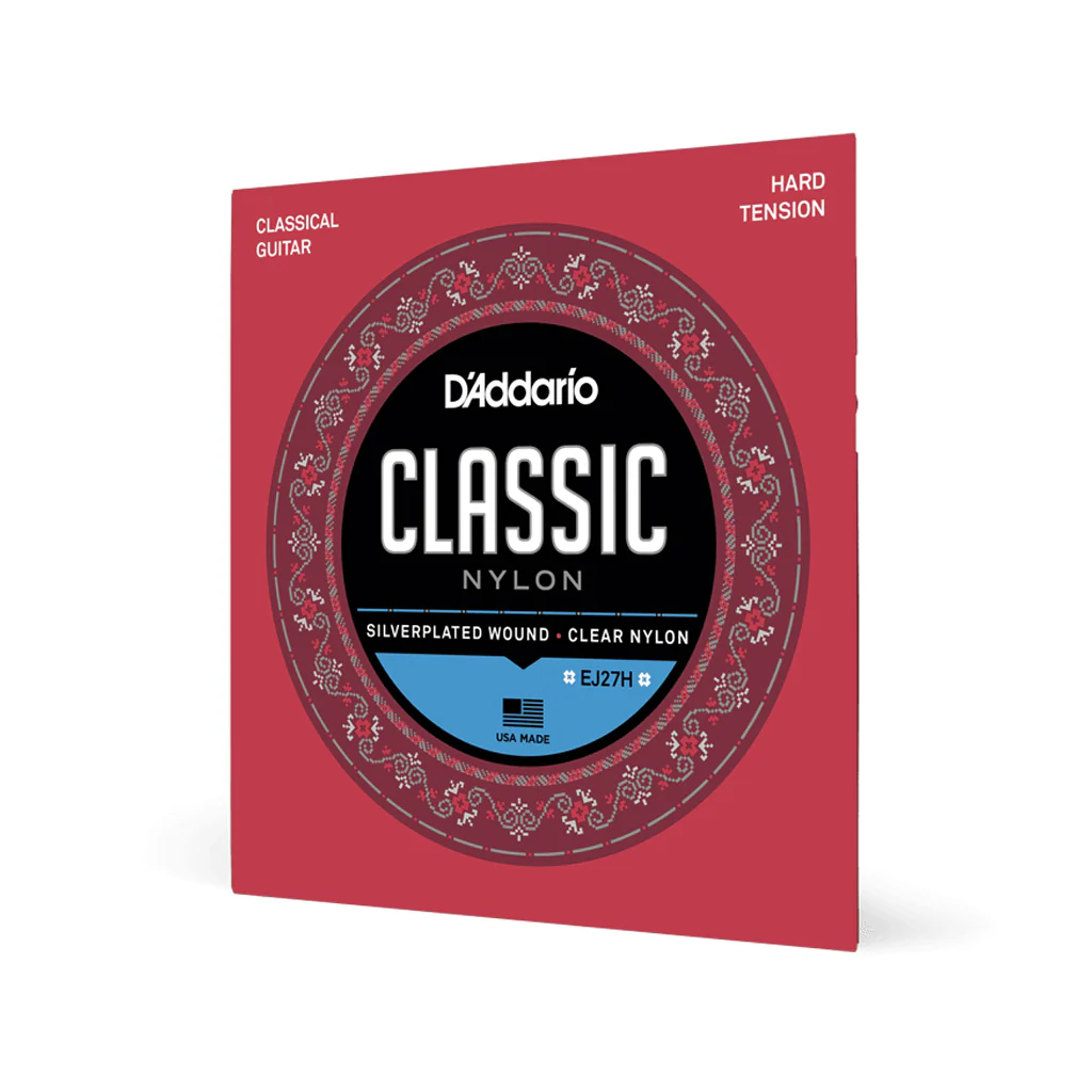D'Addario EJ27H Student Nylon Classical Guitar Strings, Hard Tension, Clear/Silverplated Wound - Image 2